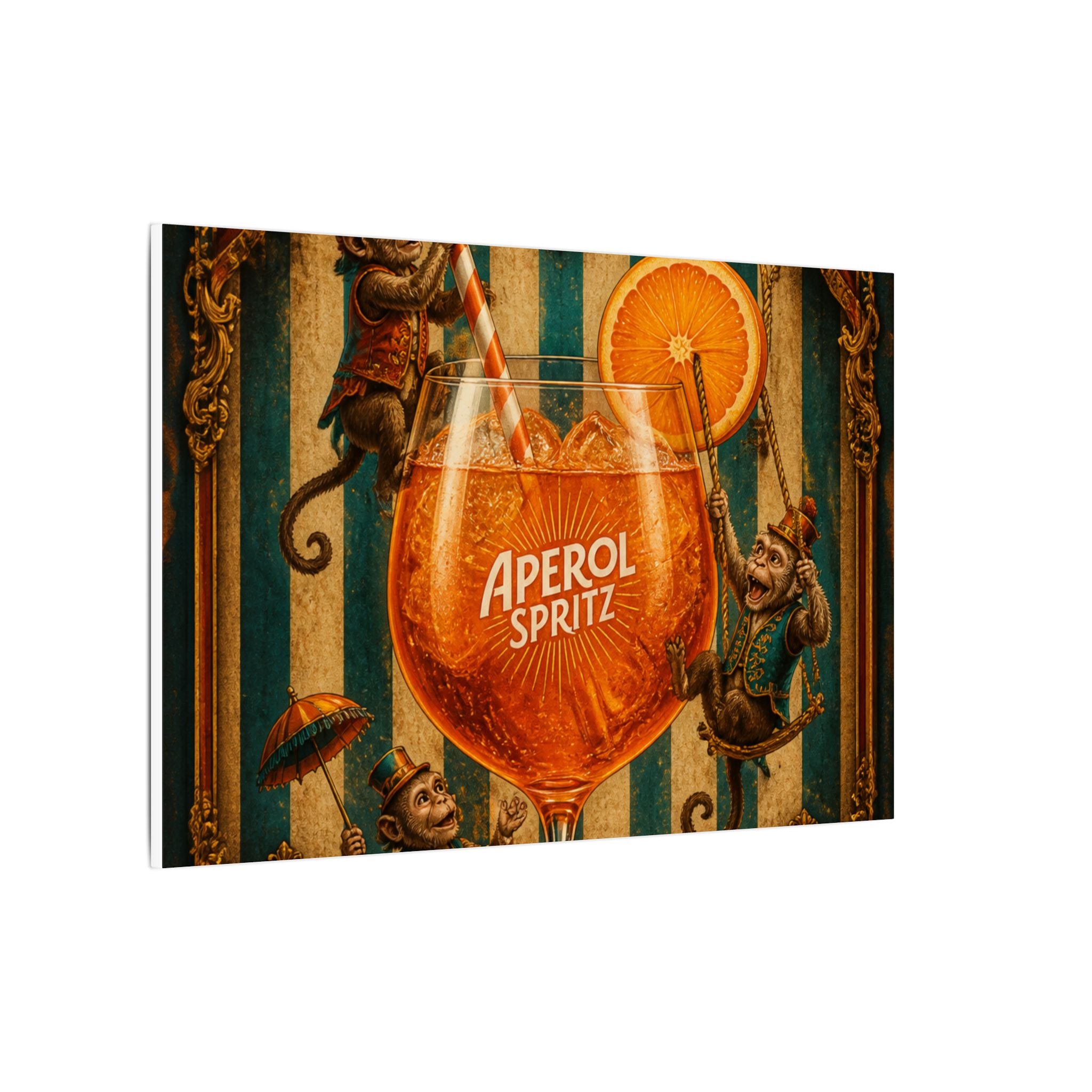 Aperol Spritz Monkeys Wall Art Canvas 16×20 Baroque Home Office Decor Maximalist Print