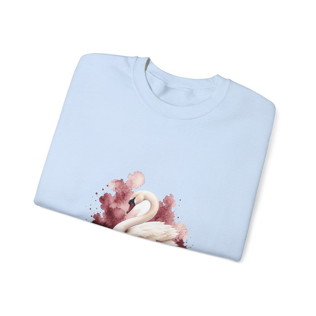 Matching Couple Sweatshirt - Raven & Swan Matching Couple Premium Fleece Sweatshirt Watercolor Art His Hers Birthday Gift - Design B