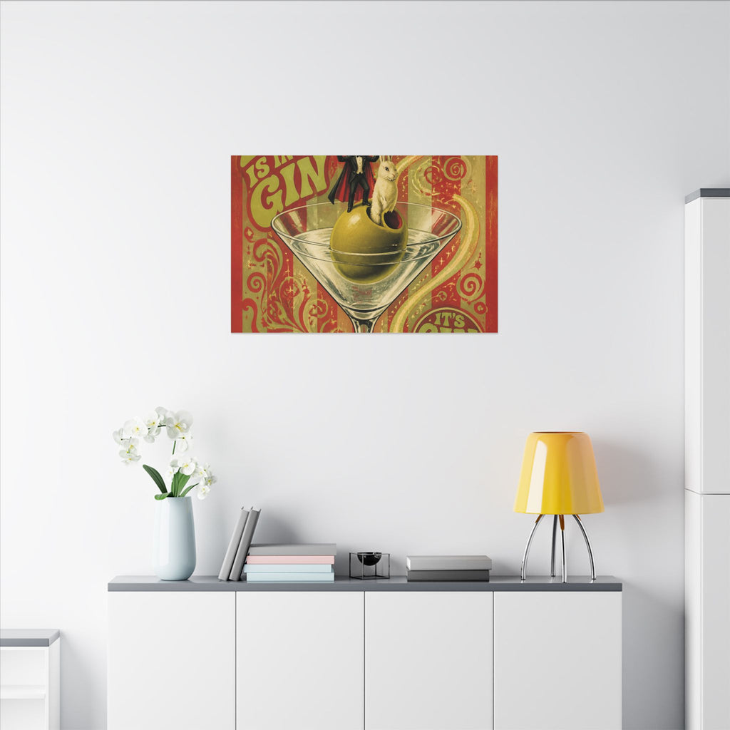 Martini Magician Wall Art Canvas 24×36 Psychedelic Dining Room Decor Maximalist Print