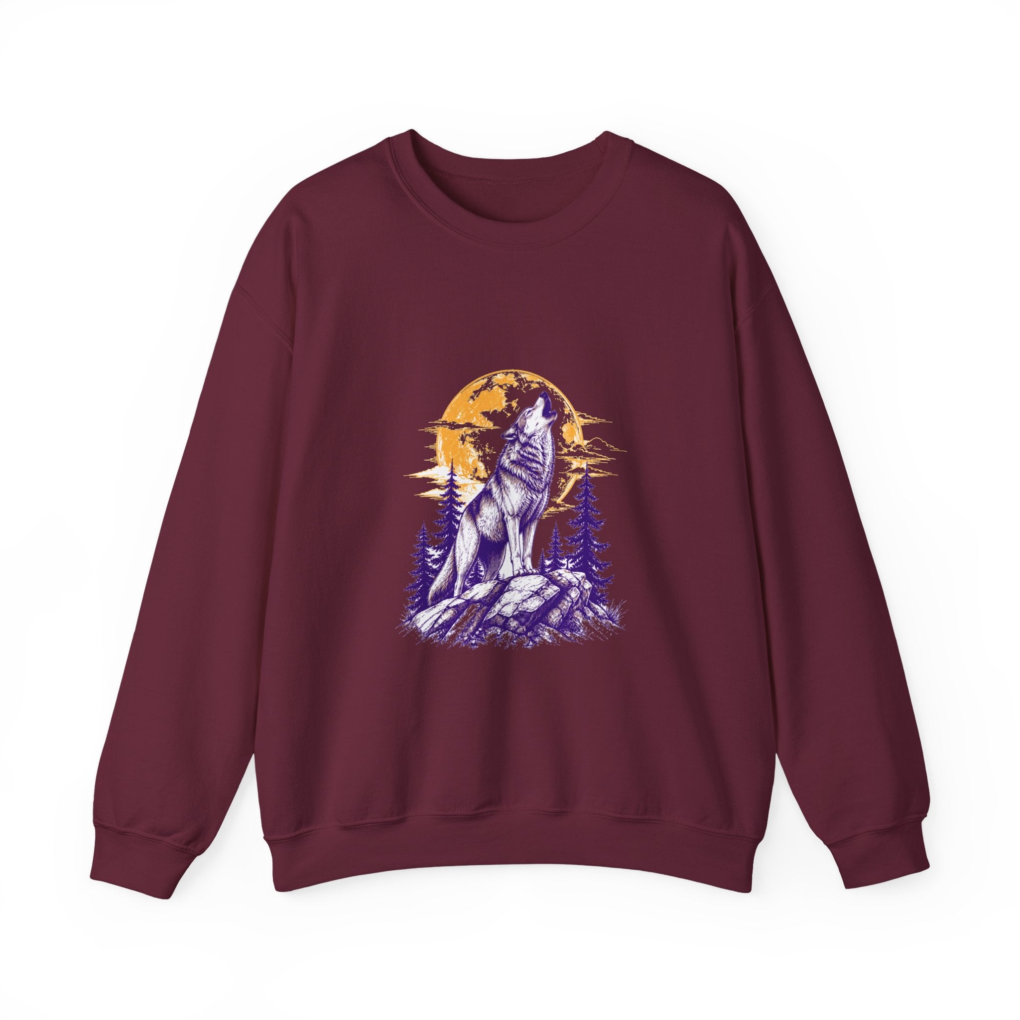 Matching Couple Sweatshirt - Wolf & Dove Matching Couple Crewneck Sweatshirt Hand-Drawn Art His Hers Best Friend Gift - Design A