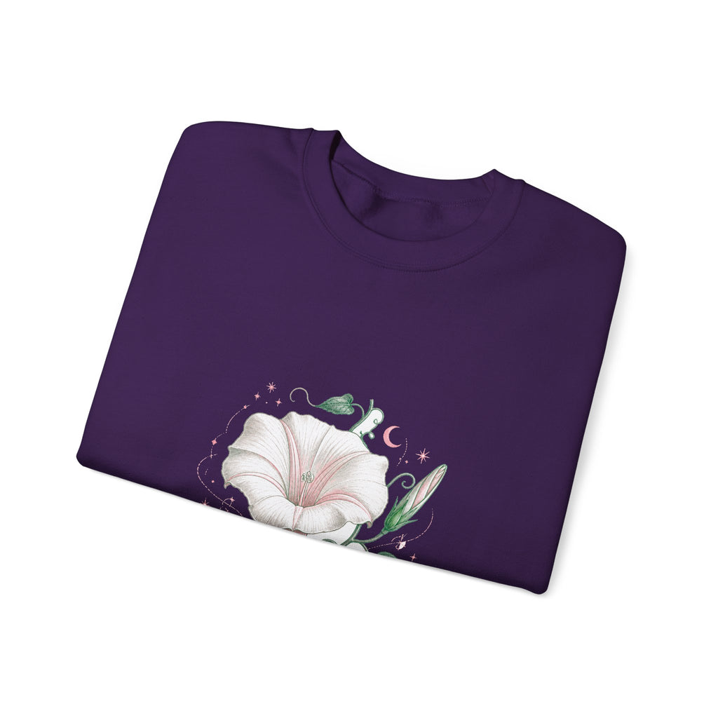 Matching Couple Sweatshirt - Sunflower & Moonflower Matching Couple Crewneck Sweatshirt Vintage Art His Hers Wedding Gift - Design B