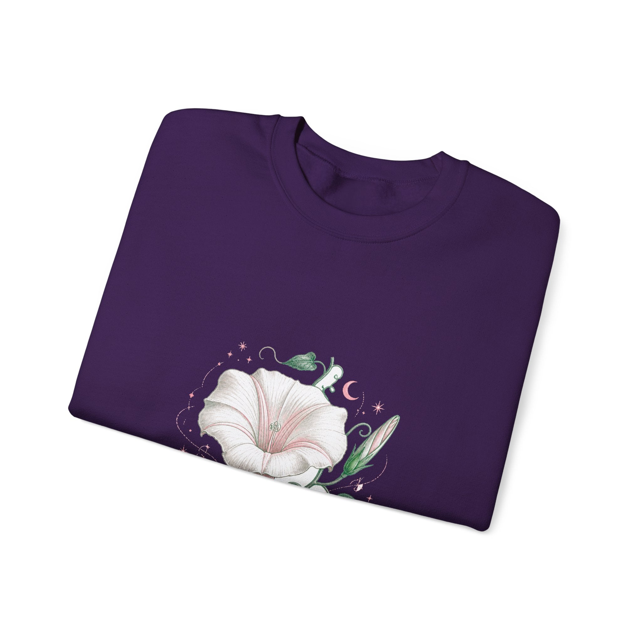 Matching Couple Sweatshirt - Sunflower & Moonflower Matching Couple Crewneck Sweatshirt Vintage Art His Hers Wedding Gift - Design B