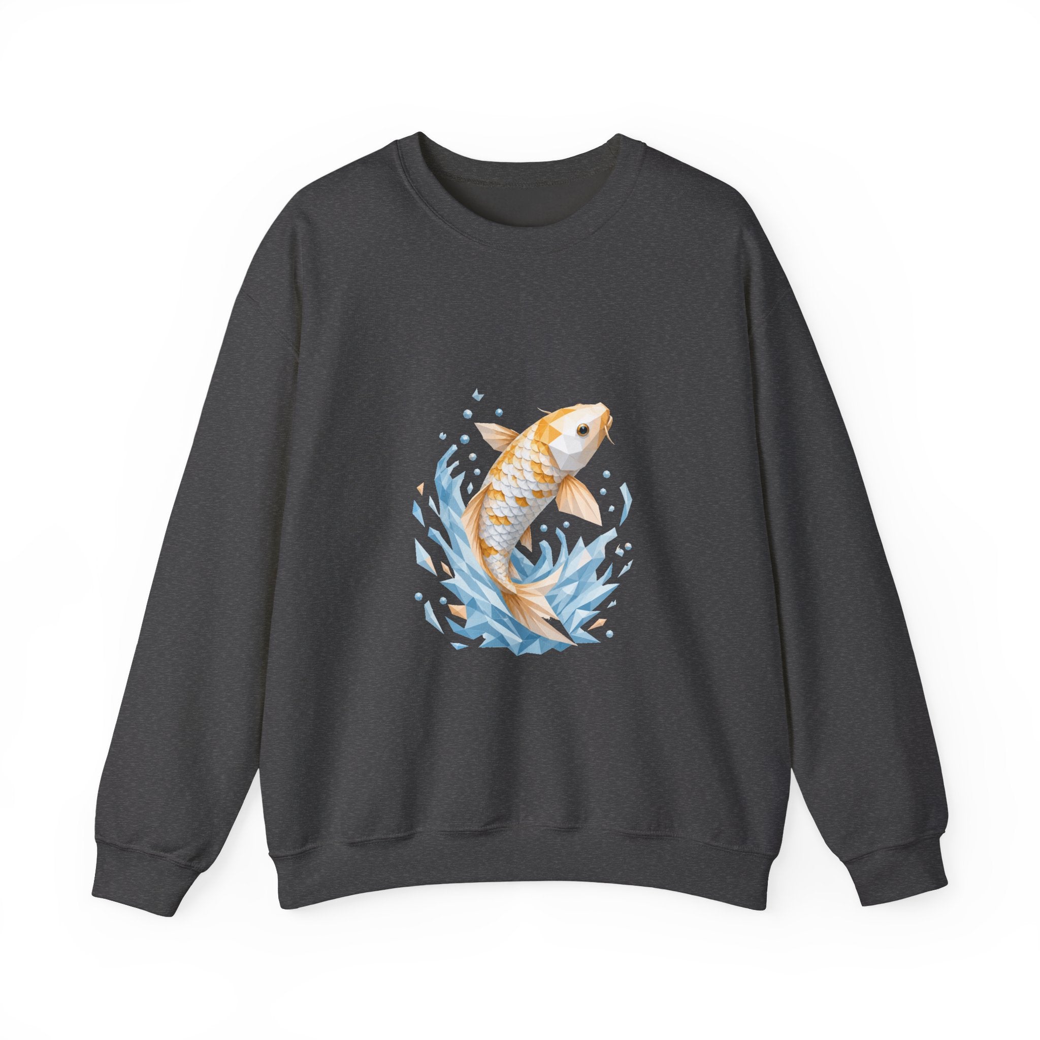 Matching Couple Sweatshirt - Koi Fish Yin Yang Matching Couple Premium Fleece Sweatshirt Geometric Art His Hers Love Gift - Design A