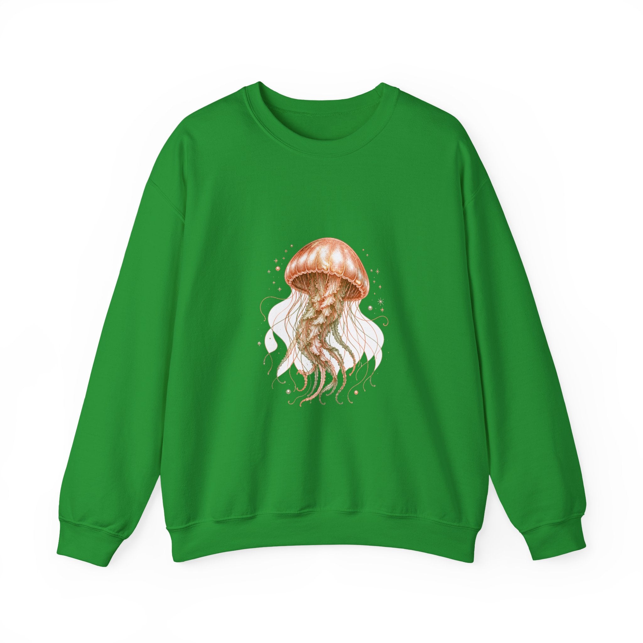 Matching Couple Sweatshirt - Octopus & Jellyfish Matching Couple Comfort Colors Crew Hand-Drawn Art His Hers Anniversary Gift - Design B
