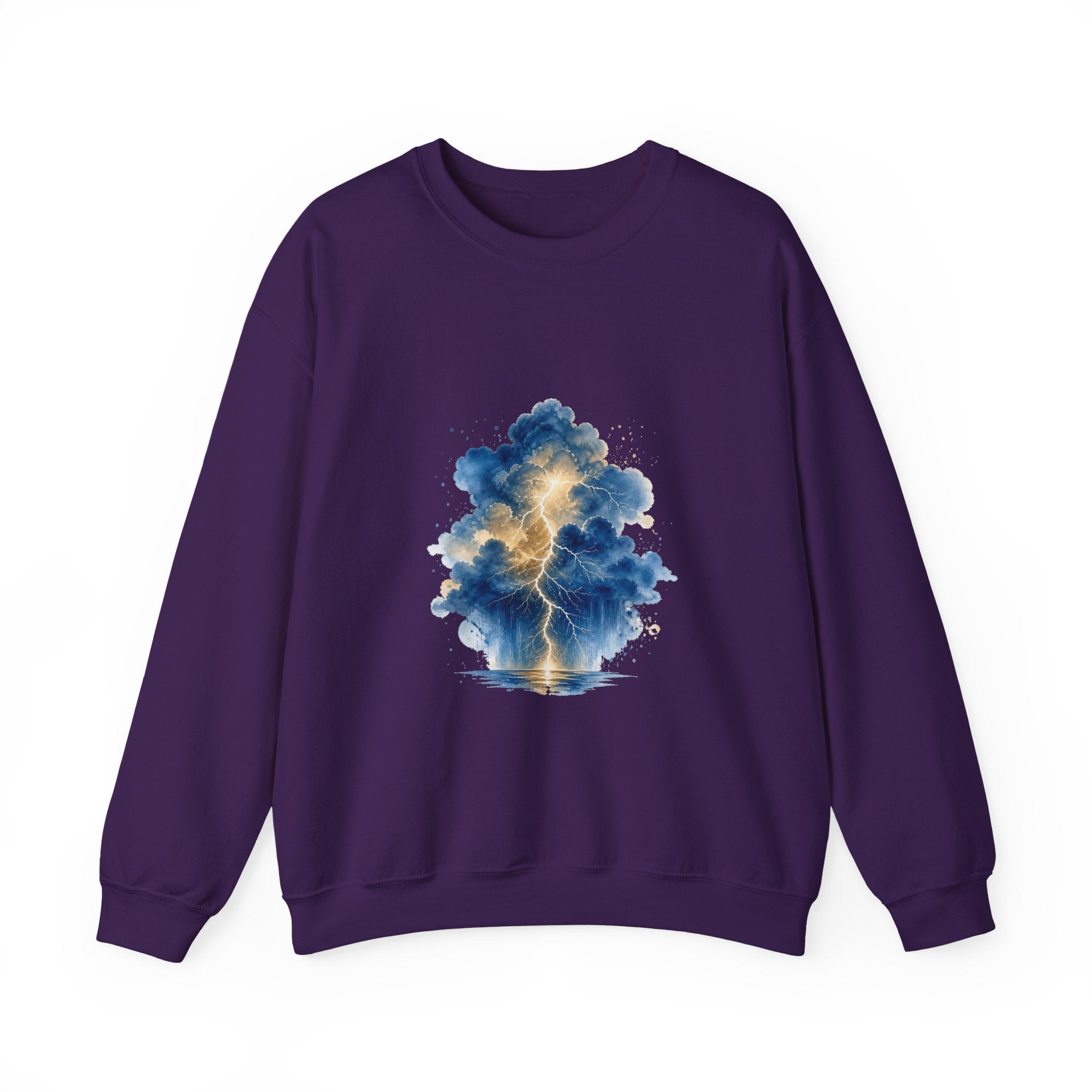 Matching Couple Sweatshirt - Storm & Rainbow Matching Couple Comfort Colors Crew Watercolor Art His Hers Birthday Gift - Design A