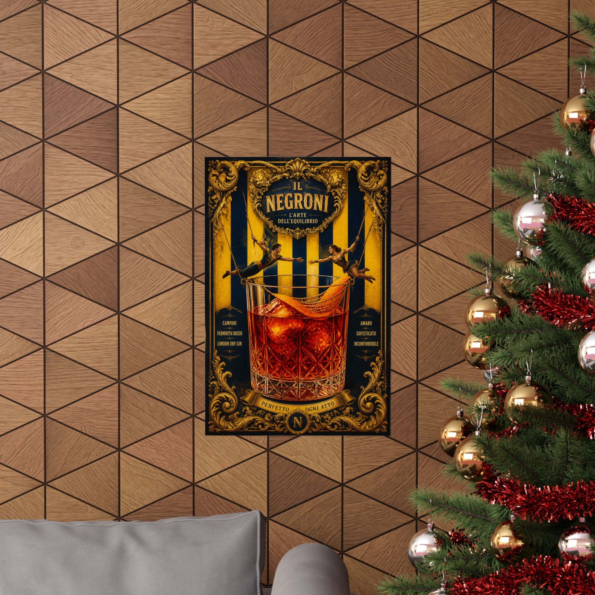 Negroni Trapeze Act Wall Art Poster 18×24 Baroque Home Office Decor Maximalist Print