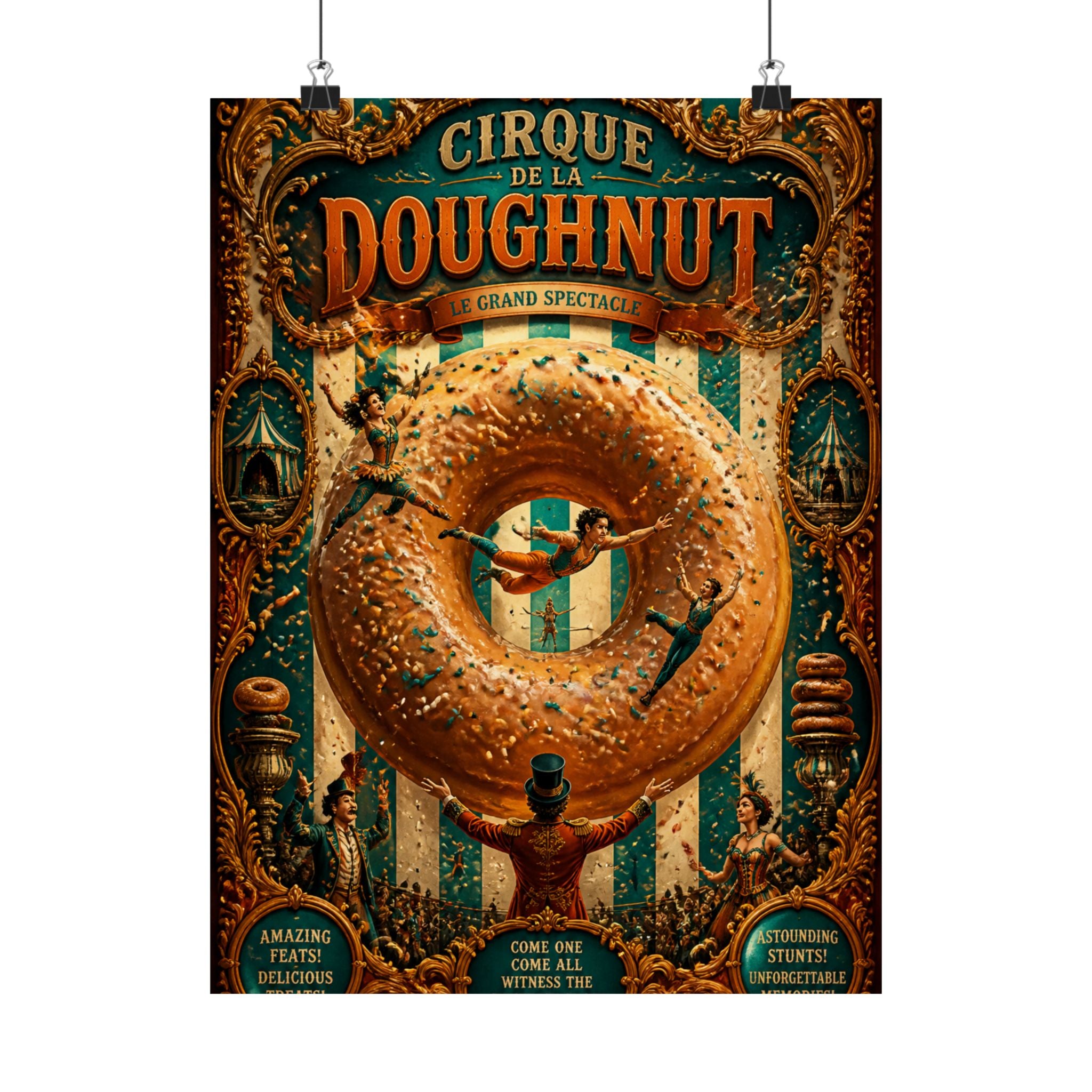 Donut Circus Ring Wall Art Poster 18×24 Baroque Home Office Decor Maximalist Print