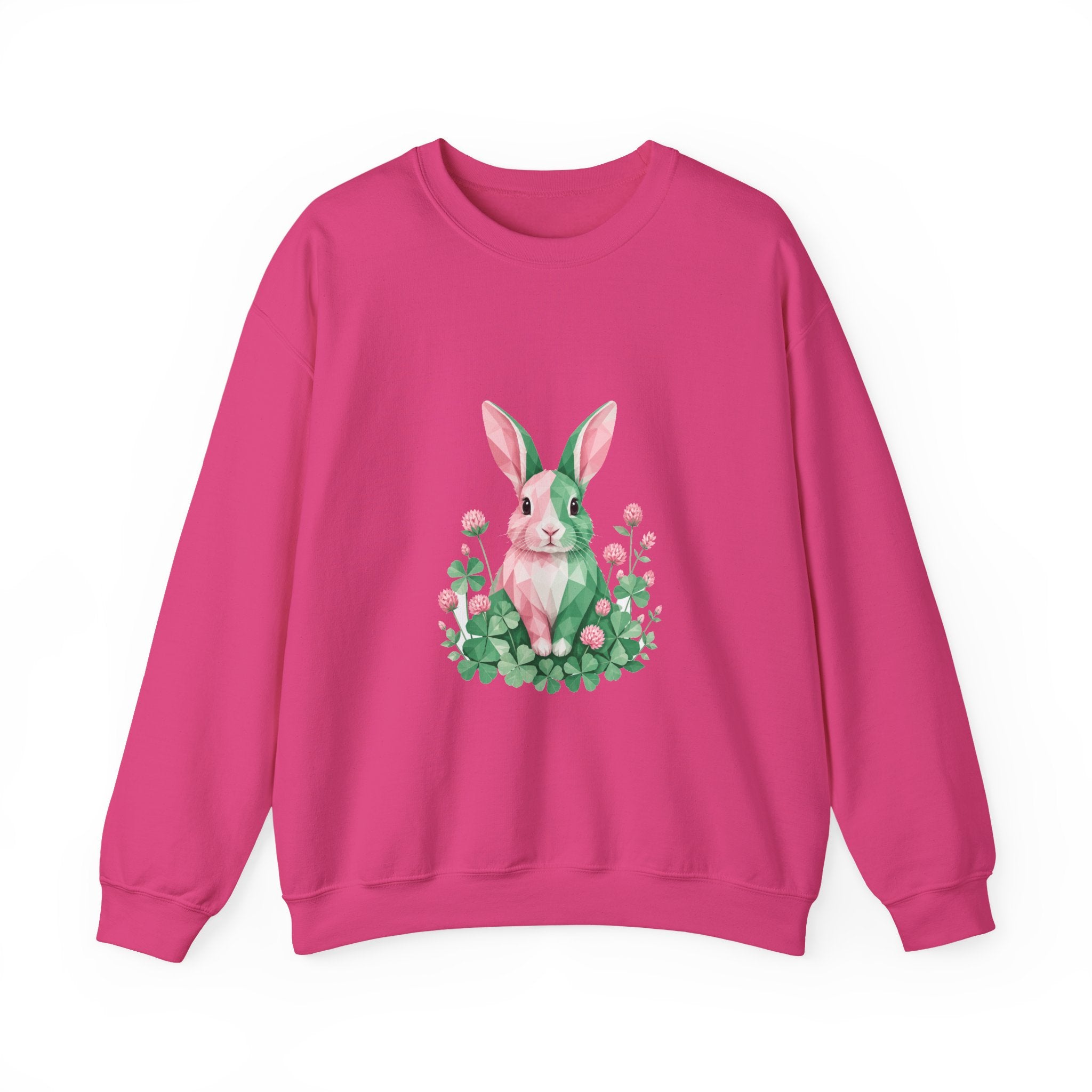 Matching Couple Sweatshirt - Fox & Rabbit Matching Couple Premium Fleece Sweatshirt Geometric Art His Hers Love Gift - Design B