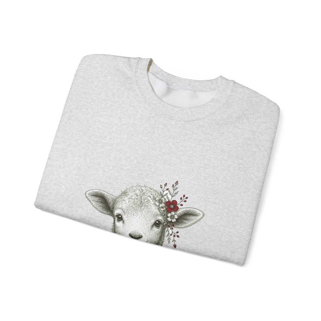 Matching Couple Sweatshirt - Lion & Lamb Matching Couple Crewneck Sweatshirt Hand-Drawn Art His Hers Best Friend Gift - Design B