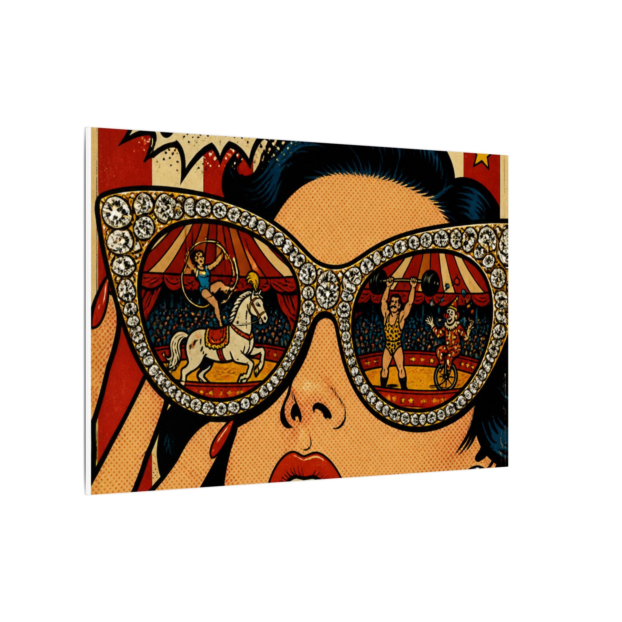 Sunglasses Circus Ring Wall Art Canvas 16×20 Pop Art Living Room Decor Maximalist Print