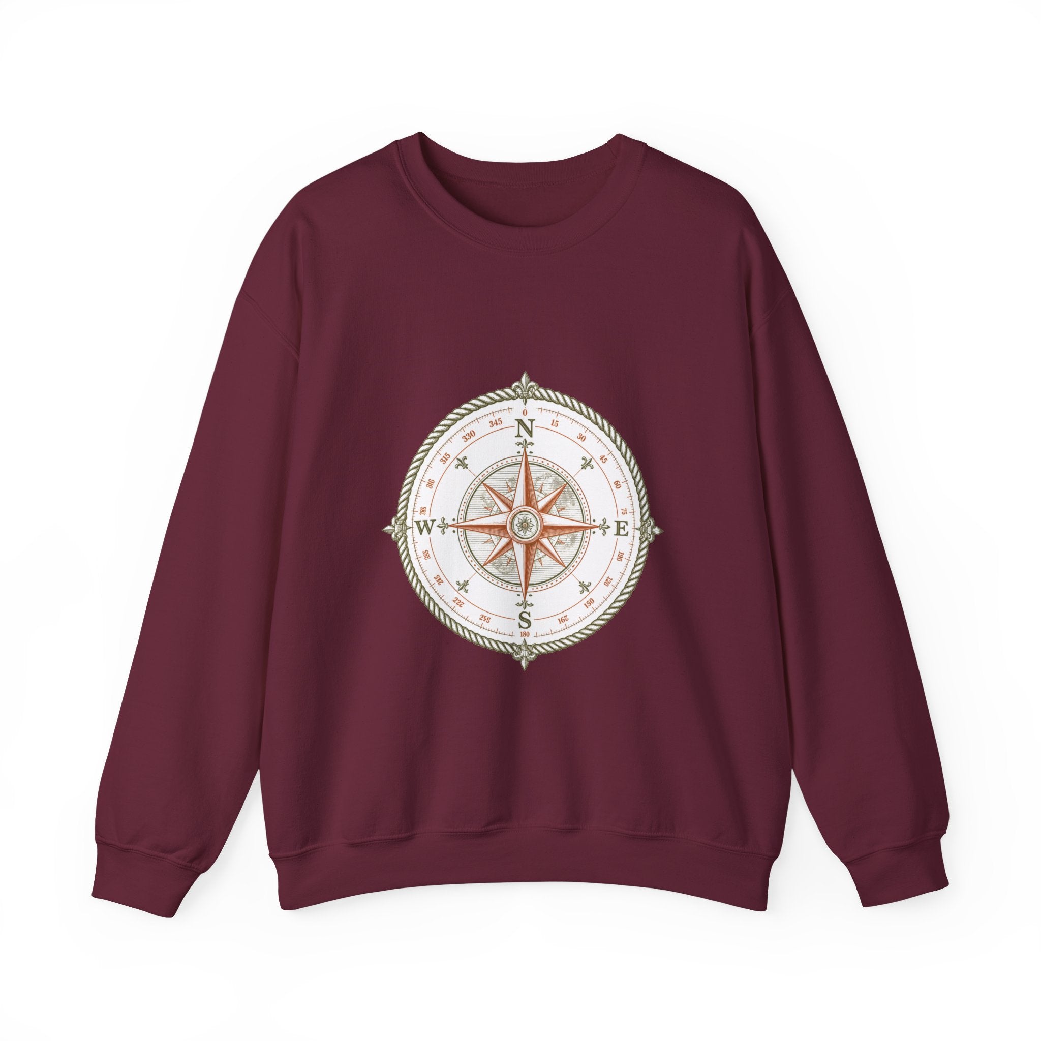 Matching Couple Sweatshirt - Compass North & South Matching Couple Comfort Colors Crew Vintage Art His Hers Honeymoon Gift - Design A