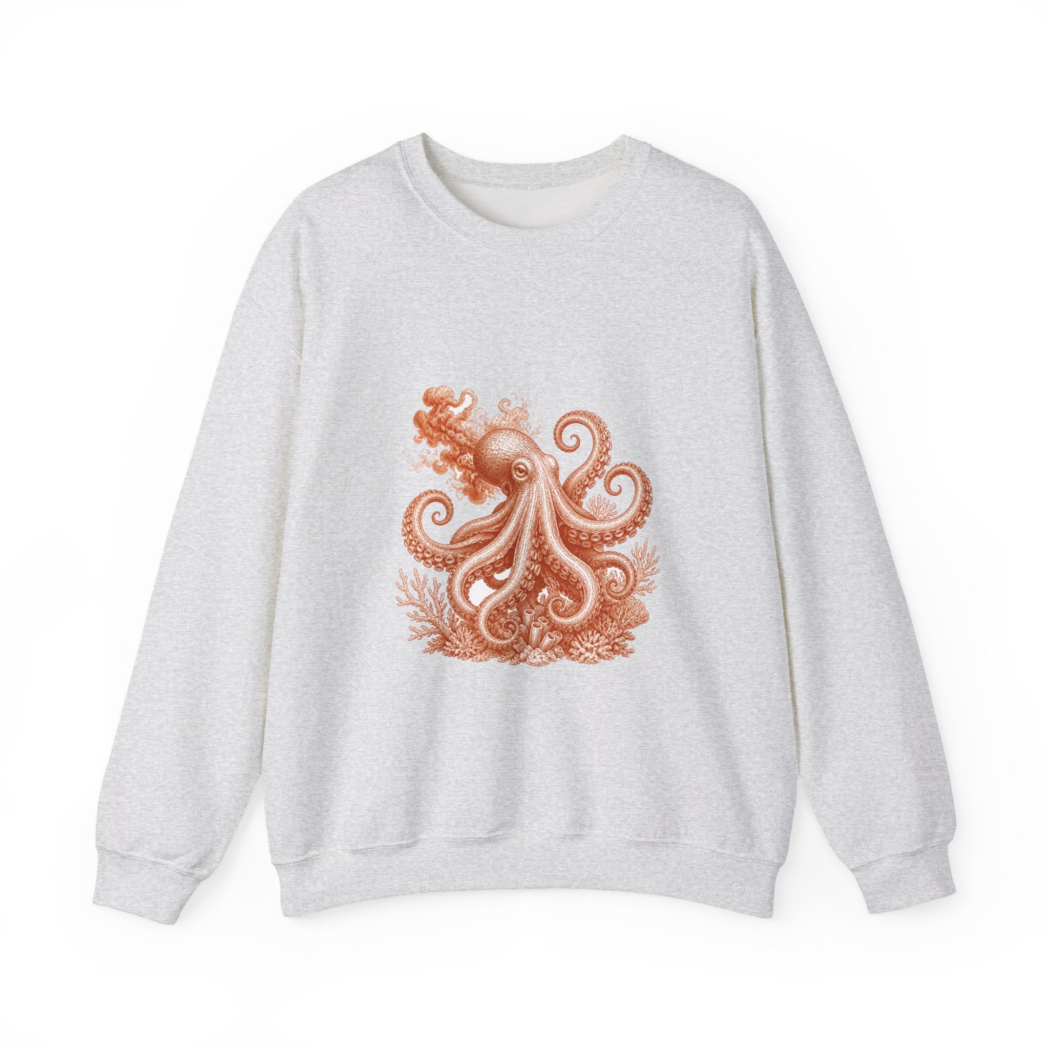 Matching Couple Sweatshirt - Octopus & Jellyfish Matching Couple Comfort Colors Crew Vintage Art His Hers Honeymoon Gift - Design A