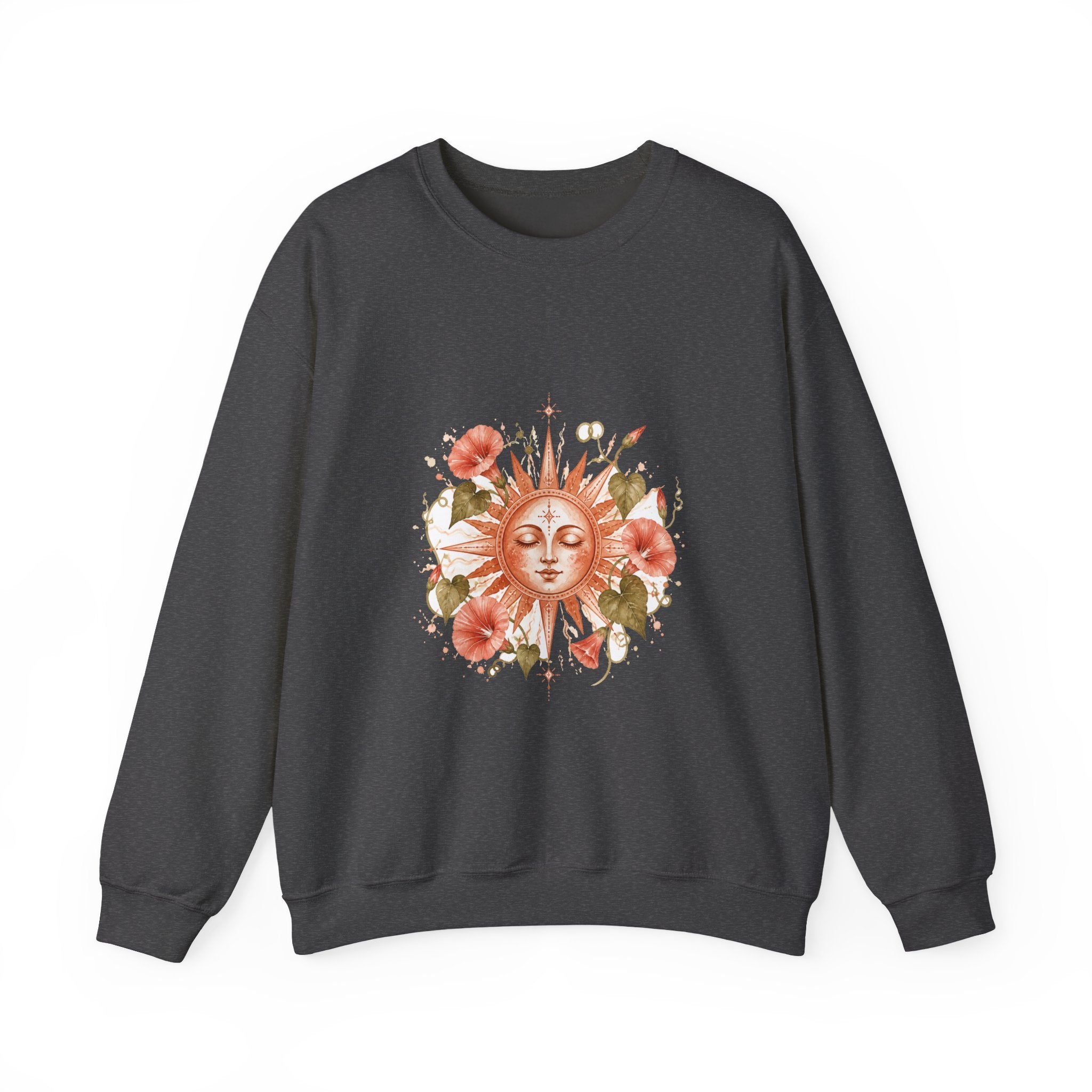 Matching Couple Sweatshirt - Sun & Moon Matching Couple Comfort Colors Crew Watercolor Art His Hers Birthday Gift - Design B