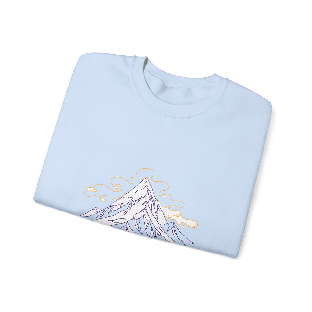 Matching Couple Sweatshirt - Mountain & Ocean Matching Couple Premium Fleece Sweatshirt Minimalist Art His Hers Christmas Gift - Design A