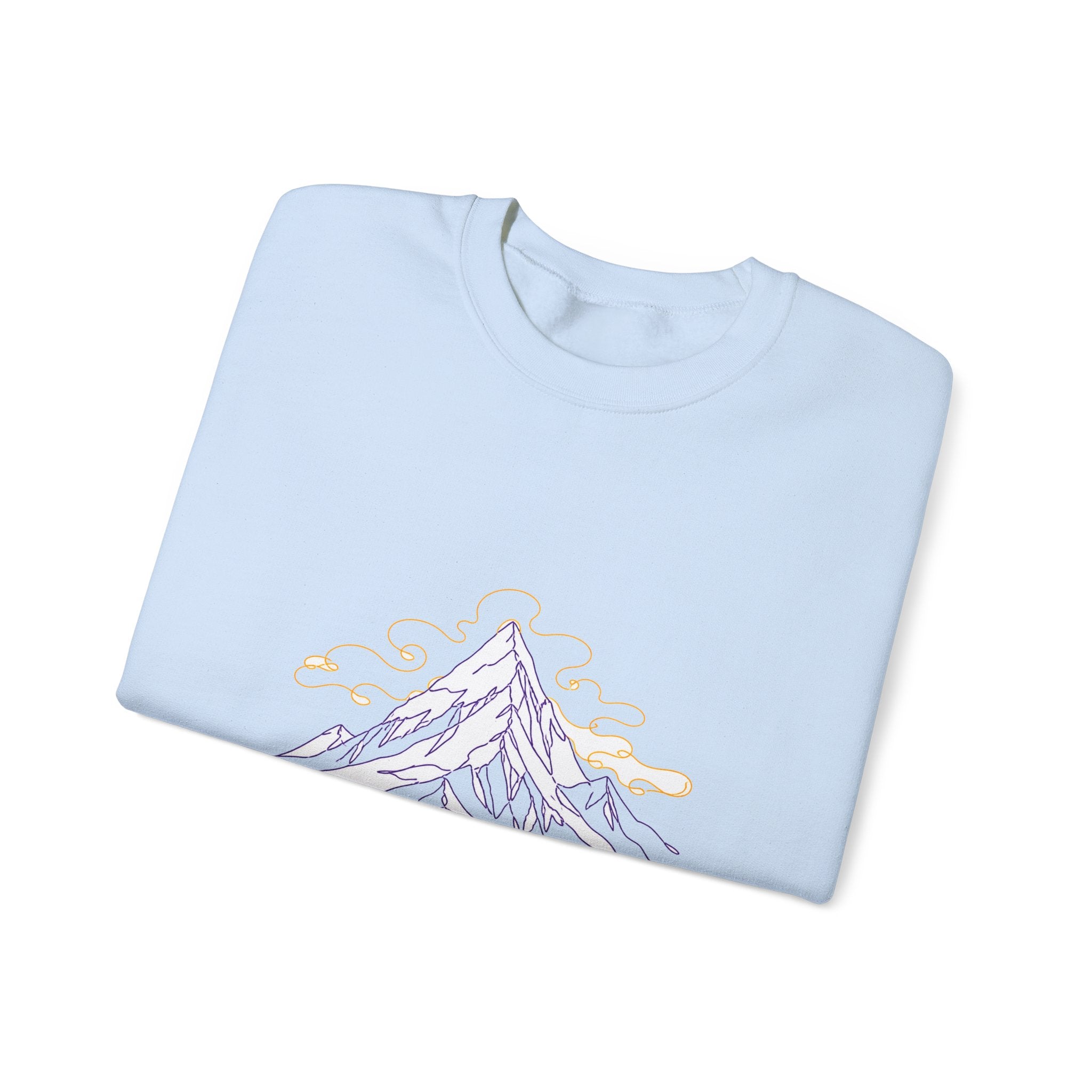 Matching Couple Sweatshirt - Mountain & Ocean Matching Couple Premium Fleece Sweatshirt Minimalist Art His Hers Christmas Gift - Design A