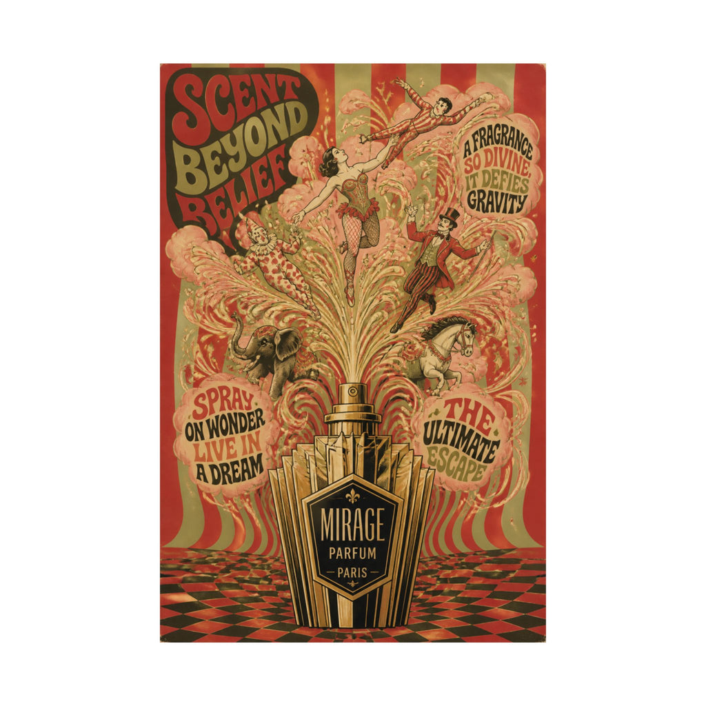 Perfume Bottle Fountain Wall Art Poster 18×24 Psychedelic Cafe Decor Maximalist Print