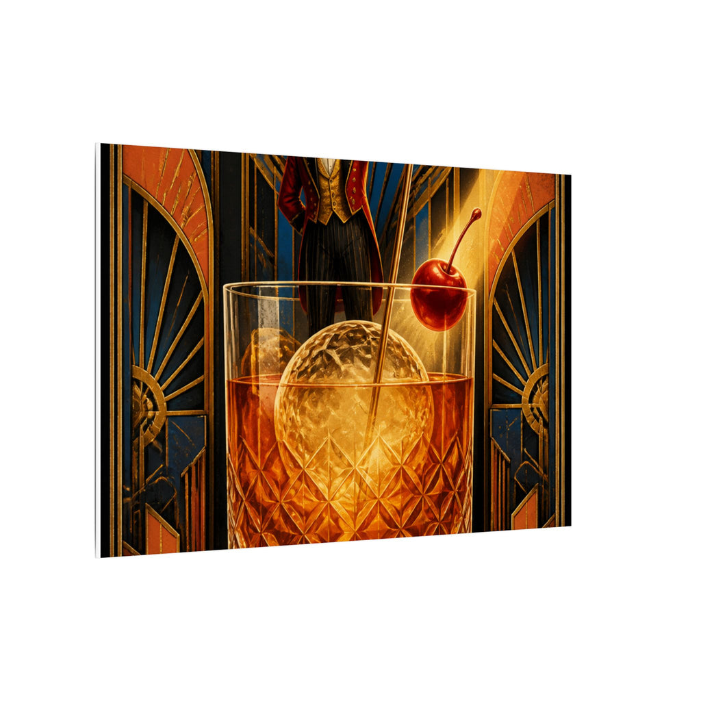 Old Fashioned Ringmaster Wall Art Canvas 24×36 Art Deco Bar Area Decor Maximalist Print