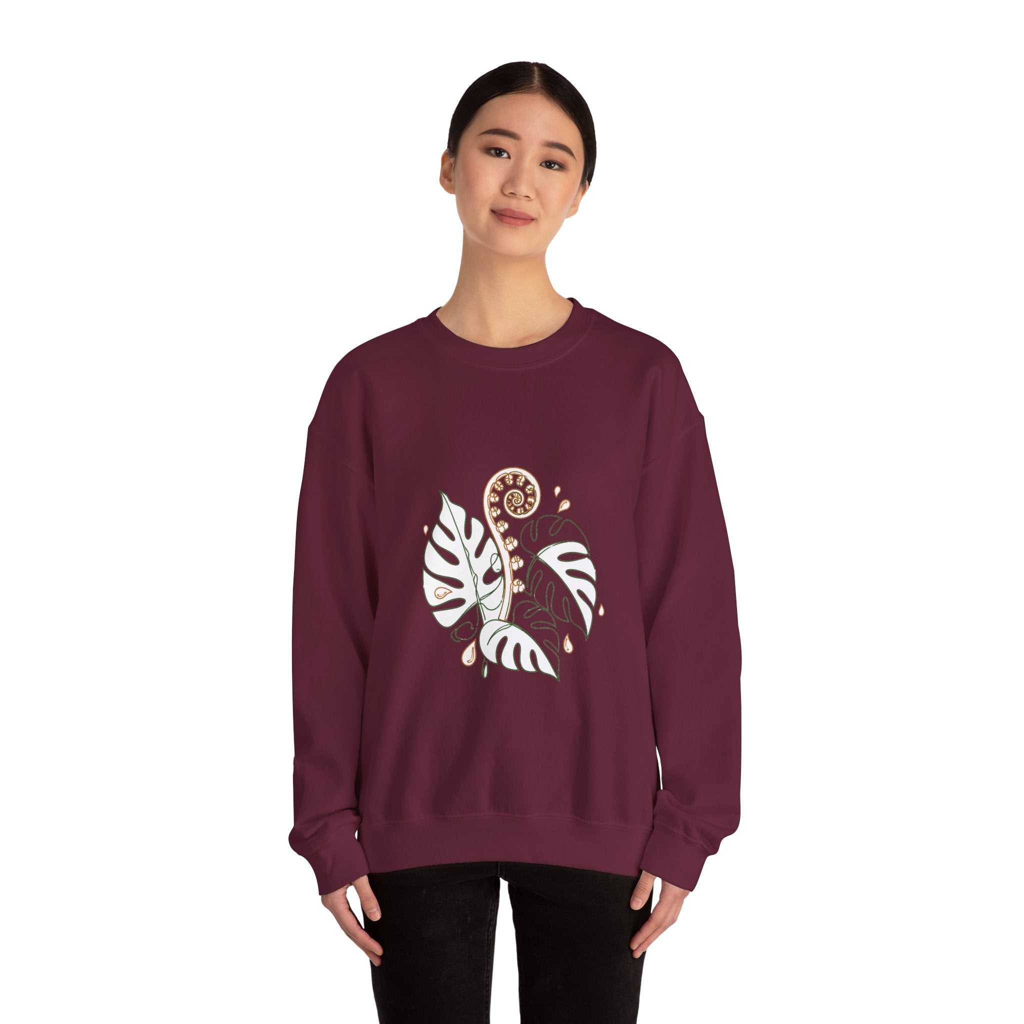 Matching Couple Sweatshirt - Desert & Rainforest Matching Couple Crewneck Sweatshirt Minimalist Art His Hers Valentine Gift - Design B