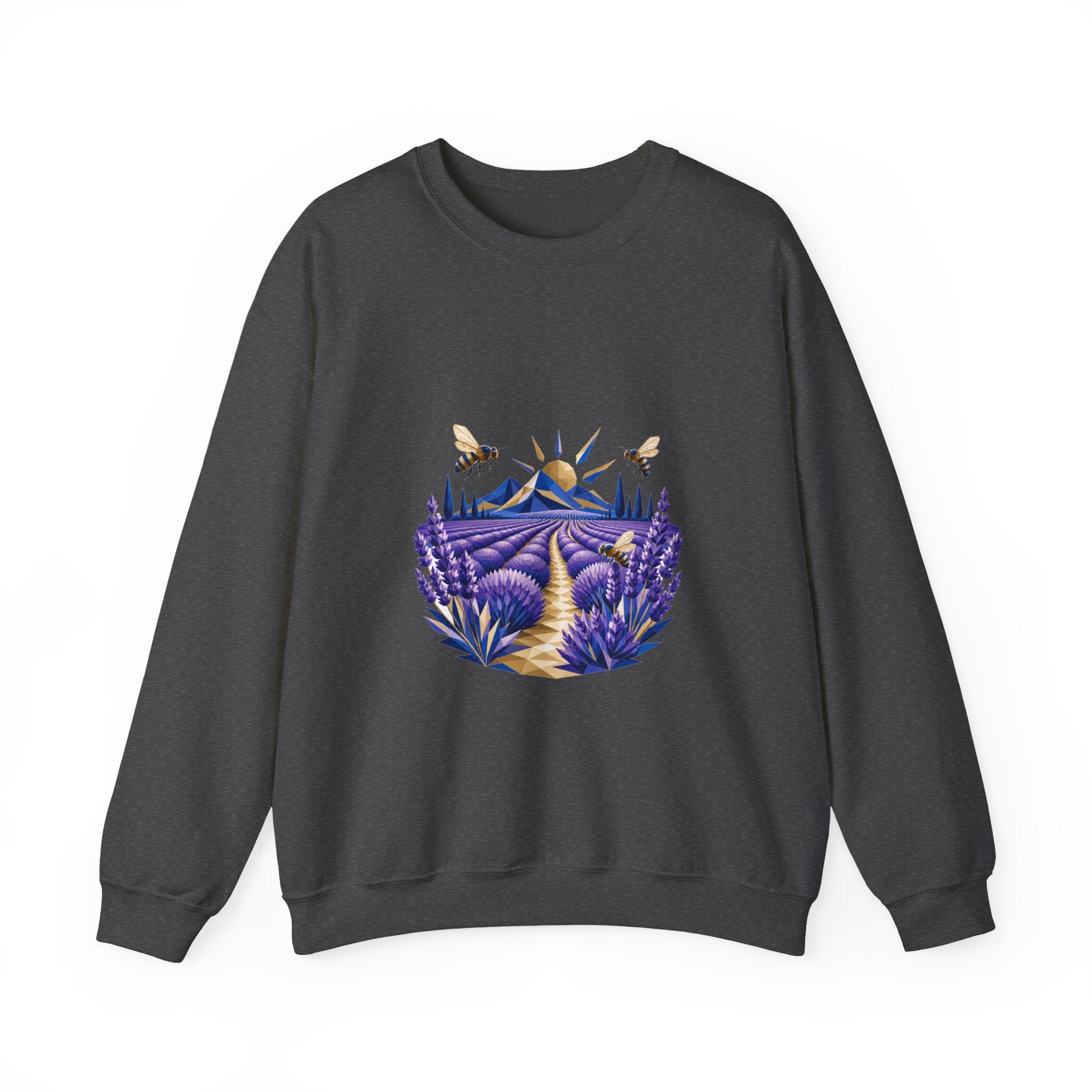 Matching Couple Sweatshirt - Lavender Fields & Canyon Matching Couple Comfort Colors Crew Geometric Art His Hers Love Gift - Design A