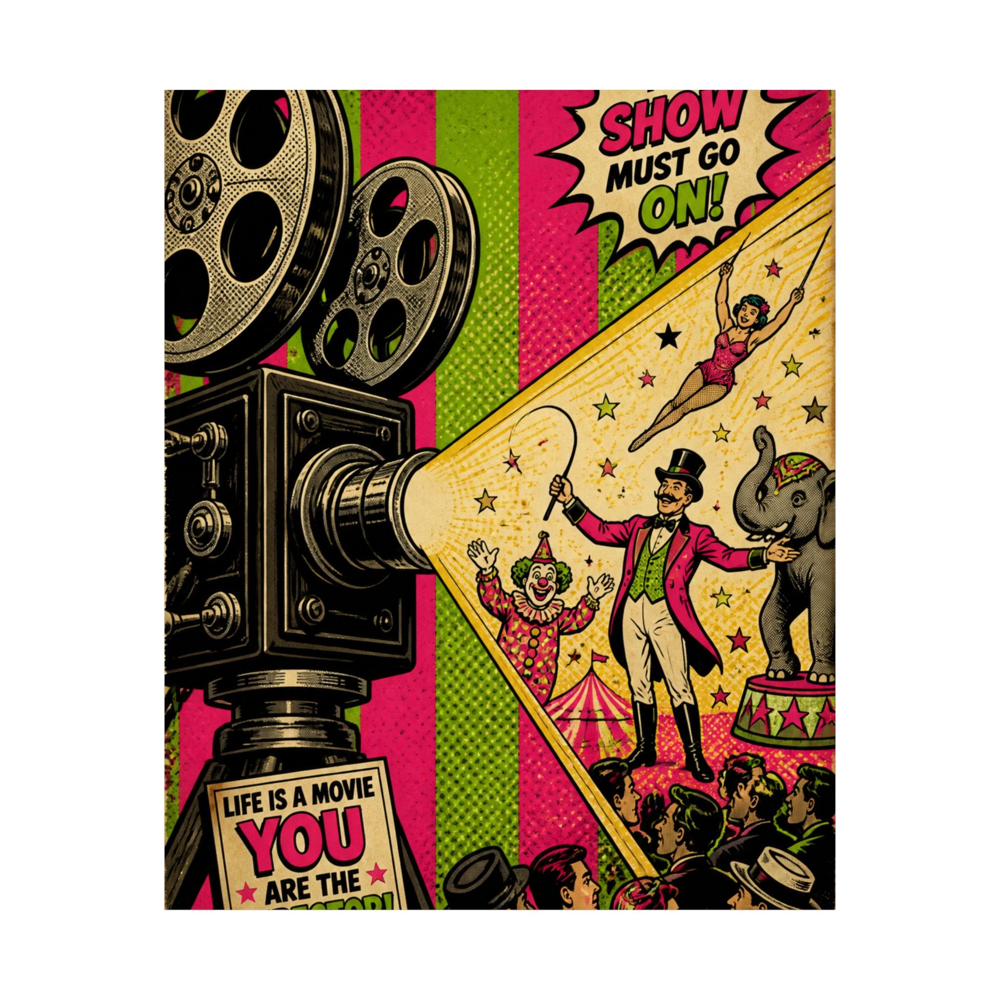 Film Camera Projector Show Wall Art Poster 18×24 Pop Art Living Room Decor Maximalist Print