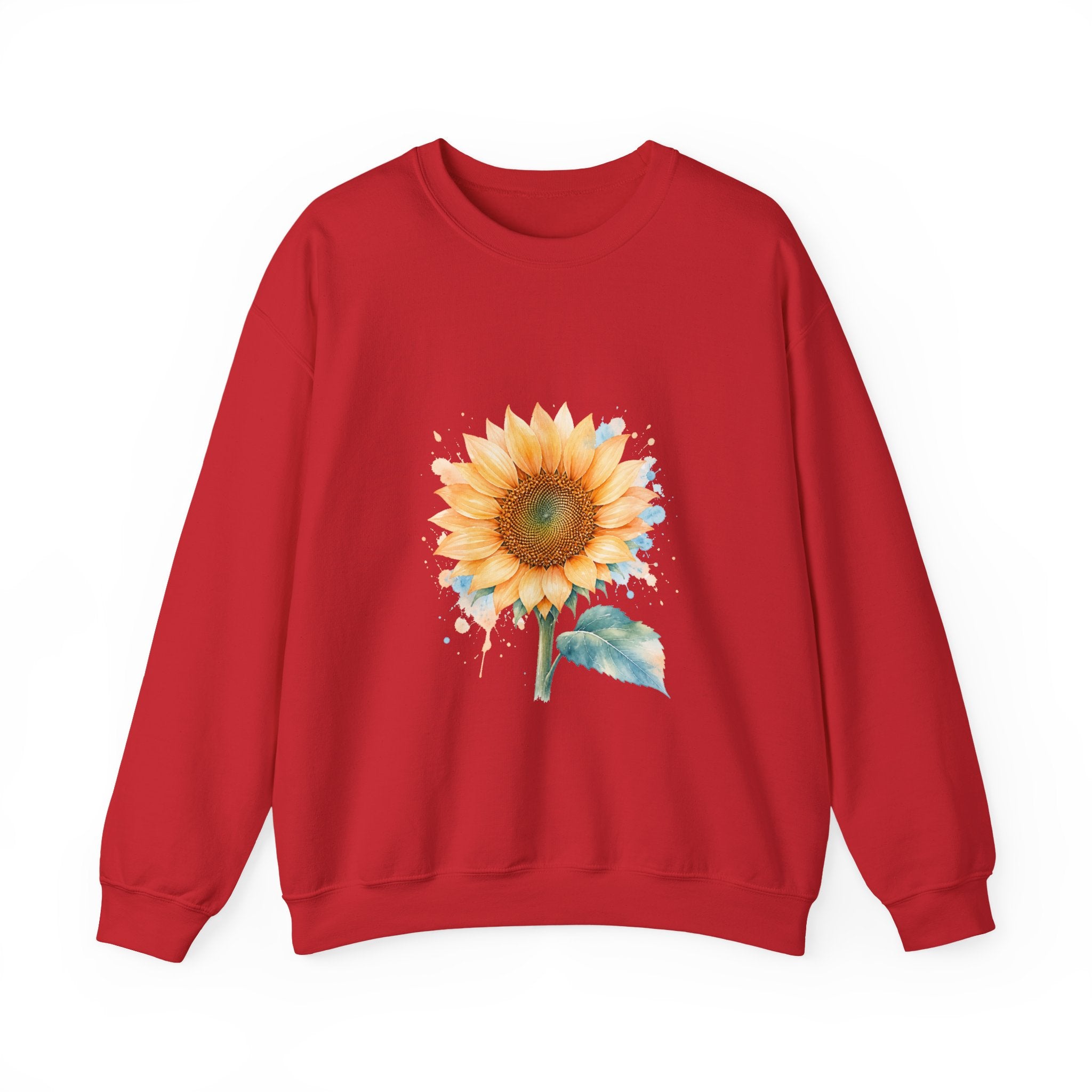 Matching Couple Sweatshirt - Sunflower & Moonflower Matching Couple Crewneck Sweatshirt Watercolor Art His Hers Engagement Gift - Design A