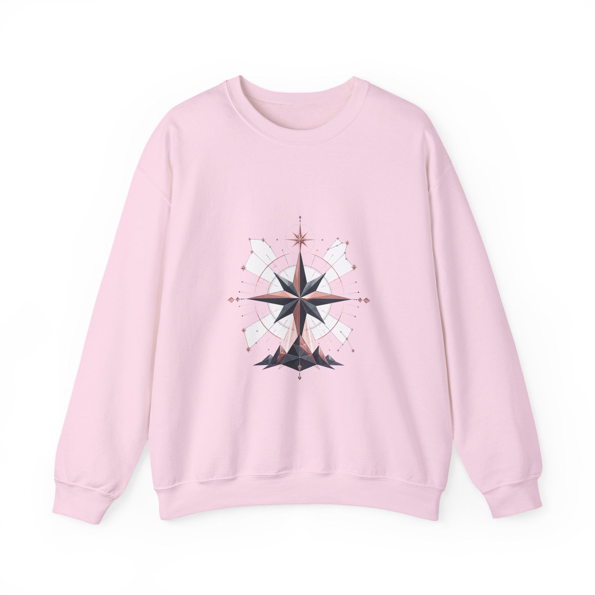 Matching Couple Sweatshirt - Shooting Star & North Star Matching Couple Crewneck Sweatshirt Geometric Art His Hers Couple Gift - Design B