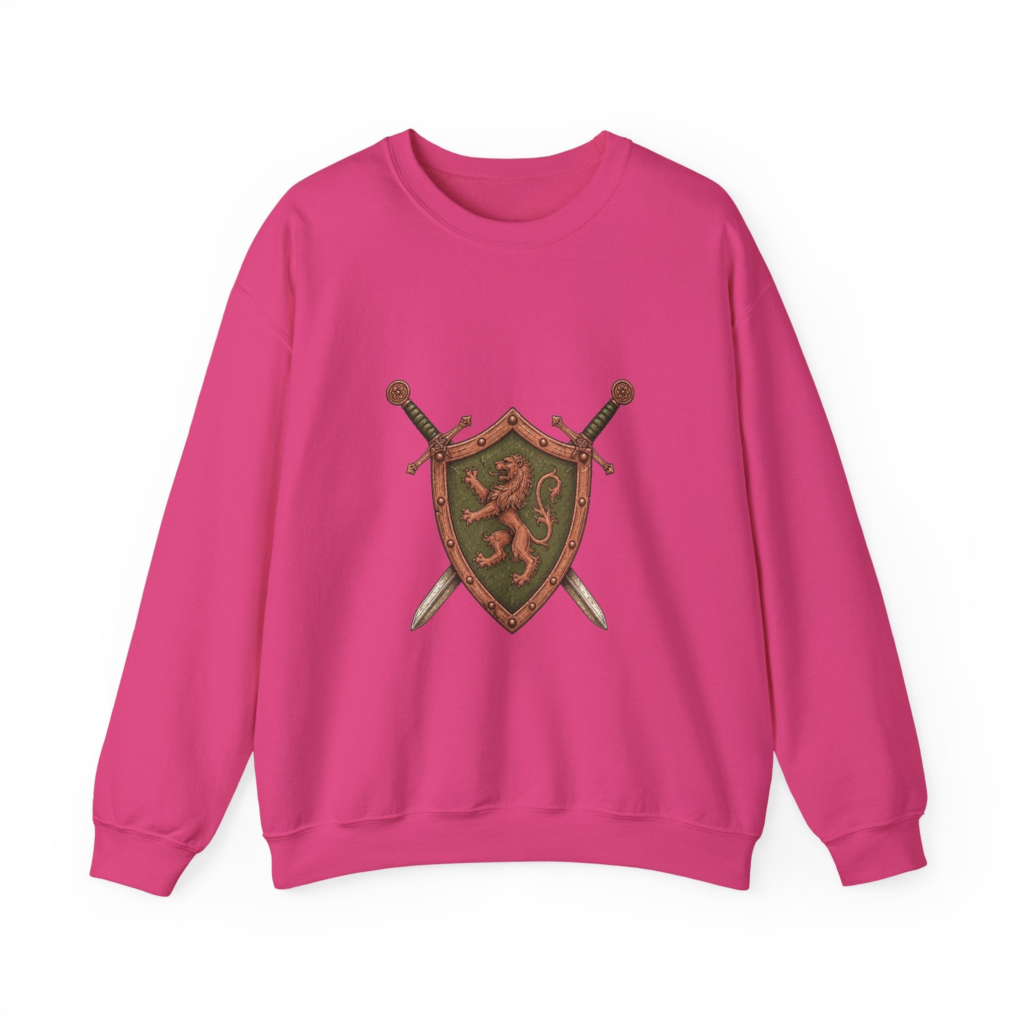 Matching Couple Sweatshirt - Crown & Shield Matching Couple Premium Fleece Sweatshirt Hand-Drawn Art His Hers Anniversary Gift - Design B