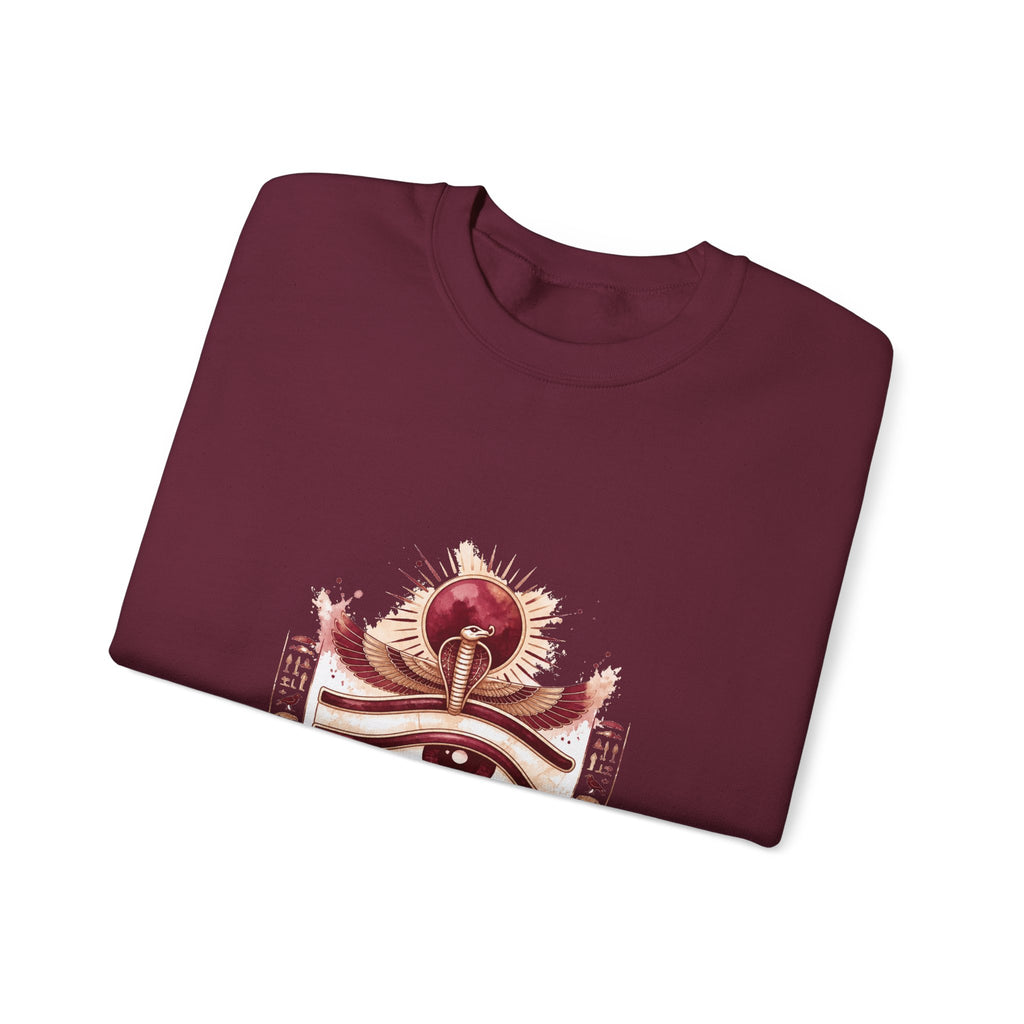 Matching Couple Sweatshirt - Eye of Ra & Horus Matching Couple Crewneck Sweatshirt Watercolor Art His Hers Engagement Gift - Design A