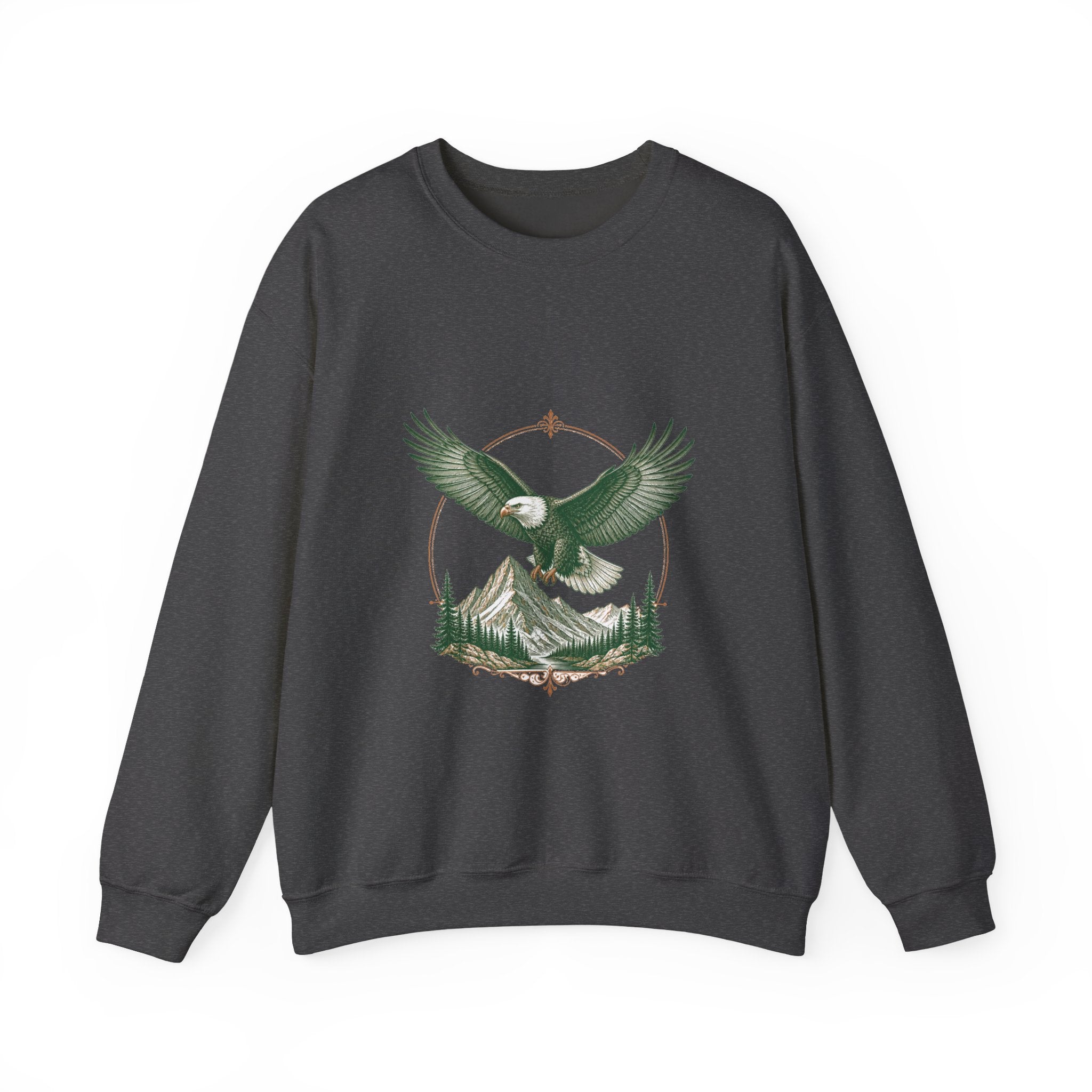 Matching Couple Sweatshirt - Eagle & Whale Matching Couple Premium Fleece Sweatshirt Vintage Art His Hers Honeymoon Gift - Design A