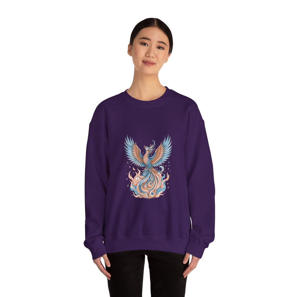 Matching Couple Sweatshirt - Dragon & Phoenix Matching Couple Premium Fleece Sweatshirt Hand-Drawn Art His Hers Anniversary Gift - Design B