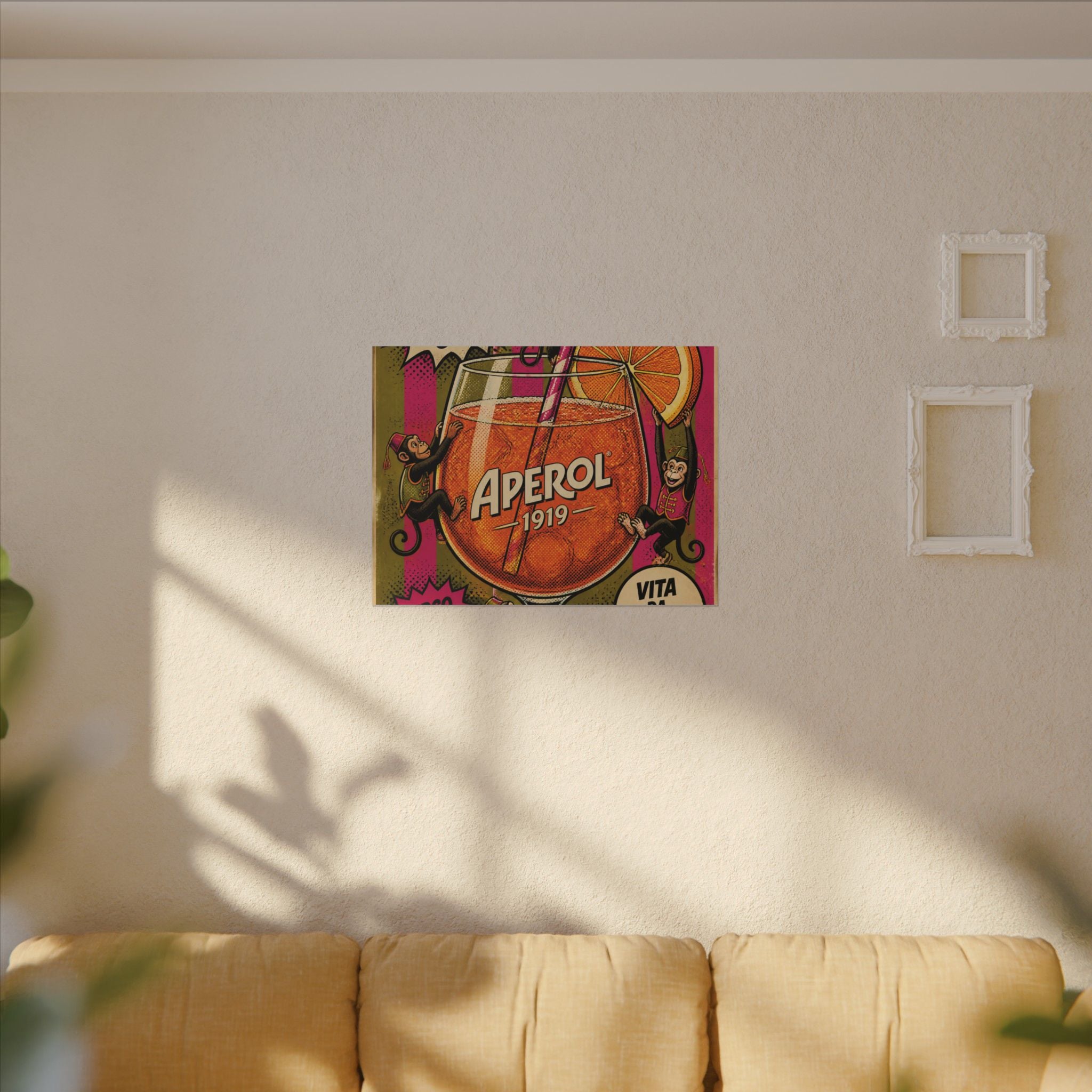 Aperol Spritz Monkeys Wall Art Canvas 16×20 Pop Art Living Room Decor Maximalist Print