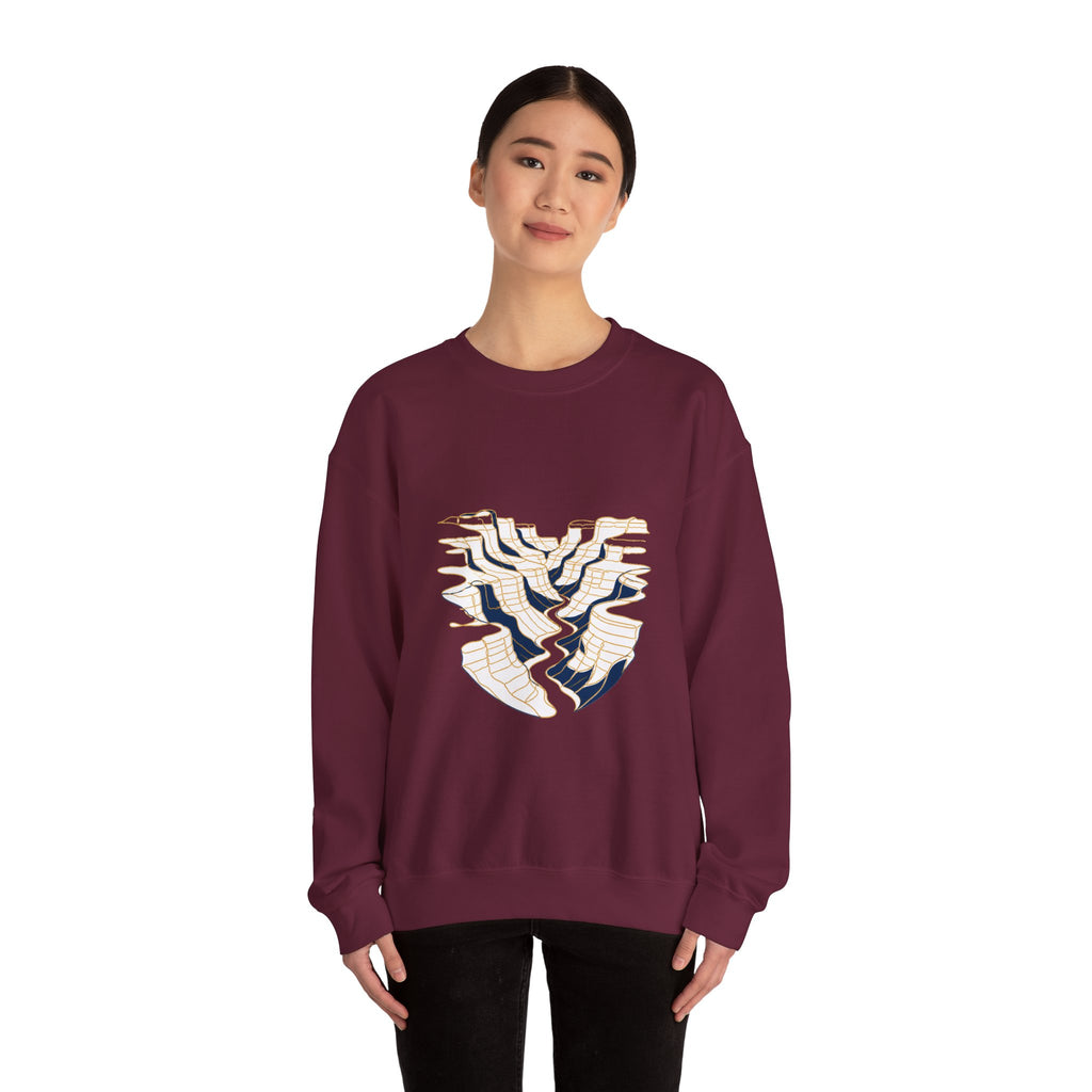 Matching Couple Sweatshirt - Lavender Fields & Canyon Matching Couple Crewneck Sweatshirt Minimalist Art His Hers Valentine Gift - Design B