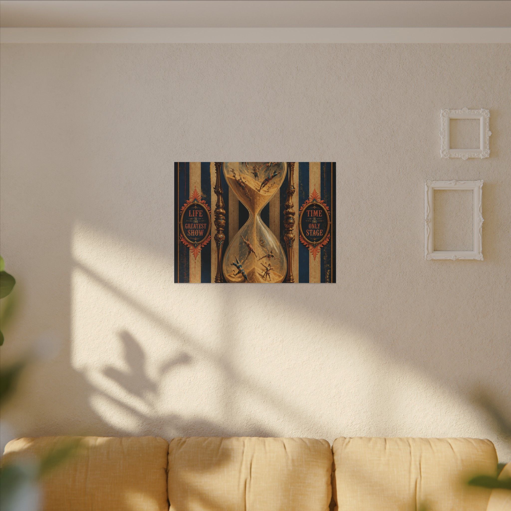 Hourglass Acrobats Wall Art Canvas 24×36 Baroque Studio Decor Maximalist Print