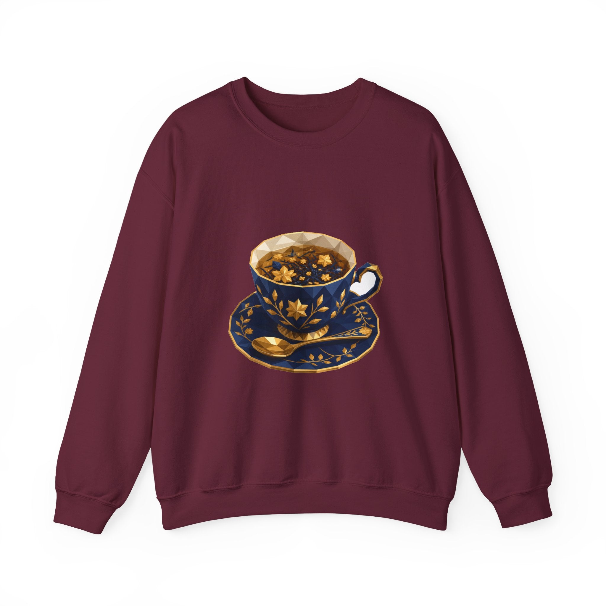 Matching Couple Sweatshirt - Coffee & Tea Matching Couple Comfort Colors Crew Geometric Art His Hers Love Gift - Design B