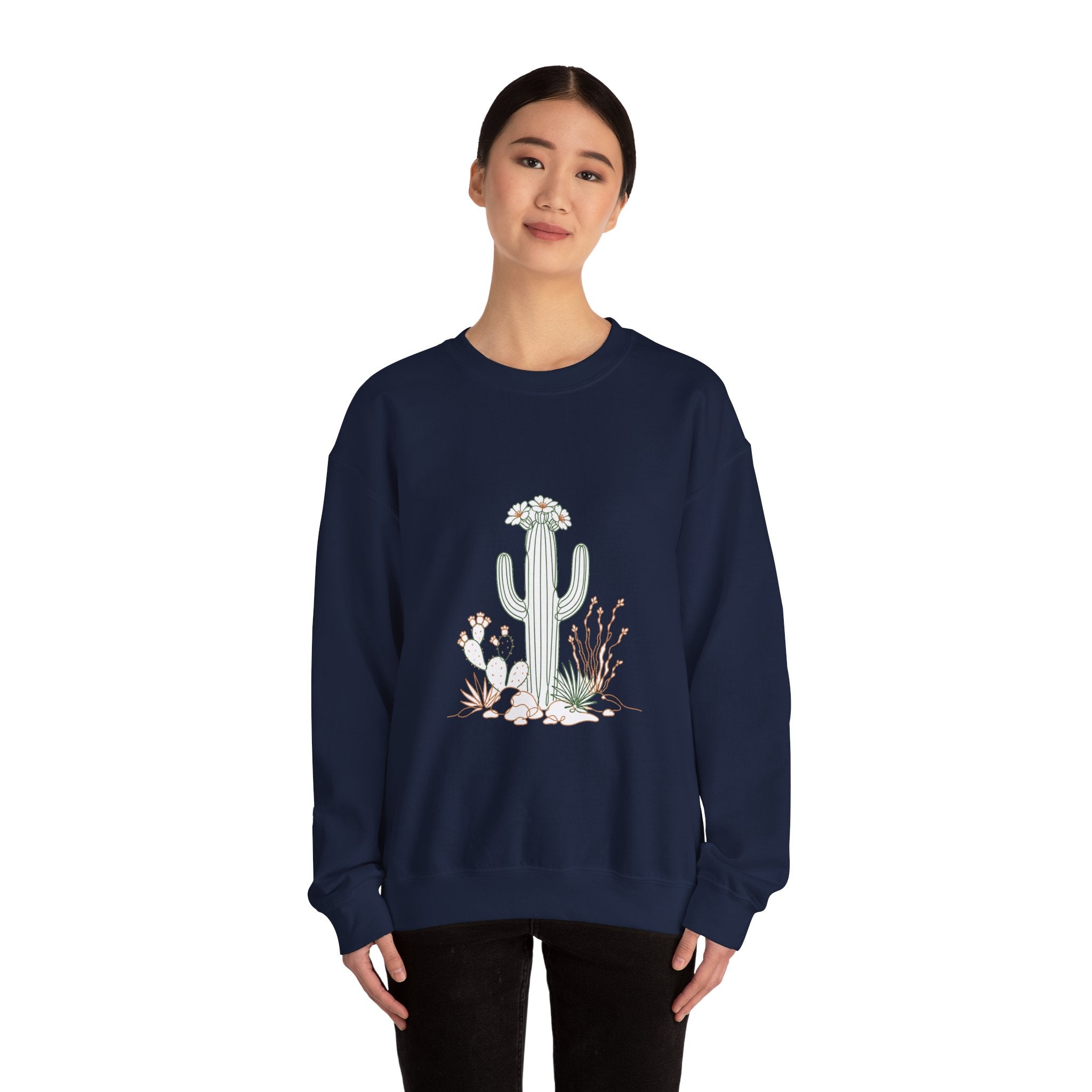 Matching Couple Sweatshirt - Desert & Rainforest Matching Couple Crewneck Sweatshirt Minimalist Art His Hers Valentine Gift - Design A