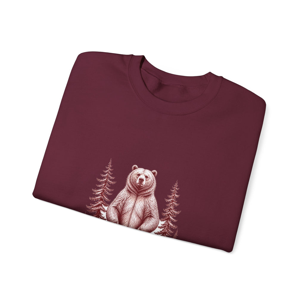 Matching Couple Sweatshirt - Bear & Deer Matching Couple Comfort Colors Crew Hand-Drawn Art His Hers Anniversary Gift - Design A