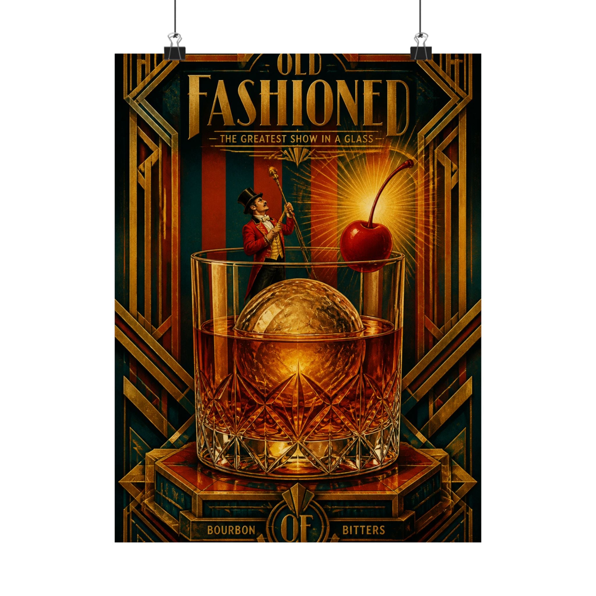 Old Fashioned Ringmaster Wall Art Poster 18×24 Art Deco Entryway Decor Maximalist Print