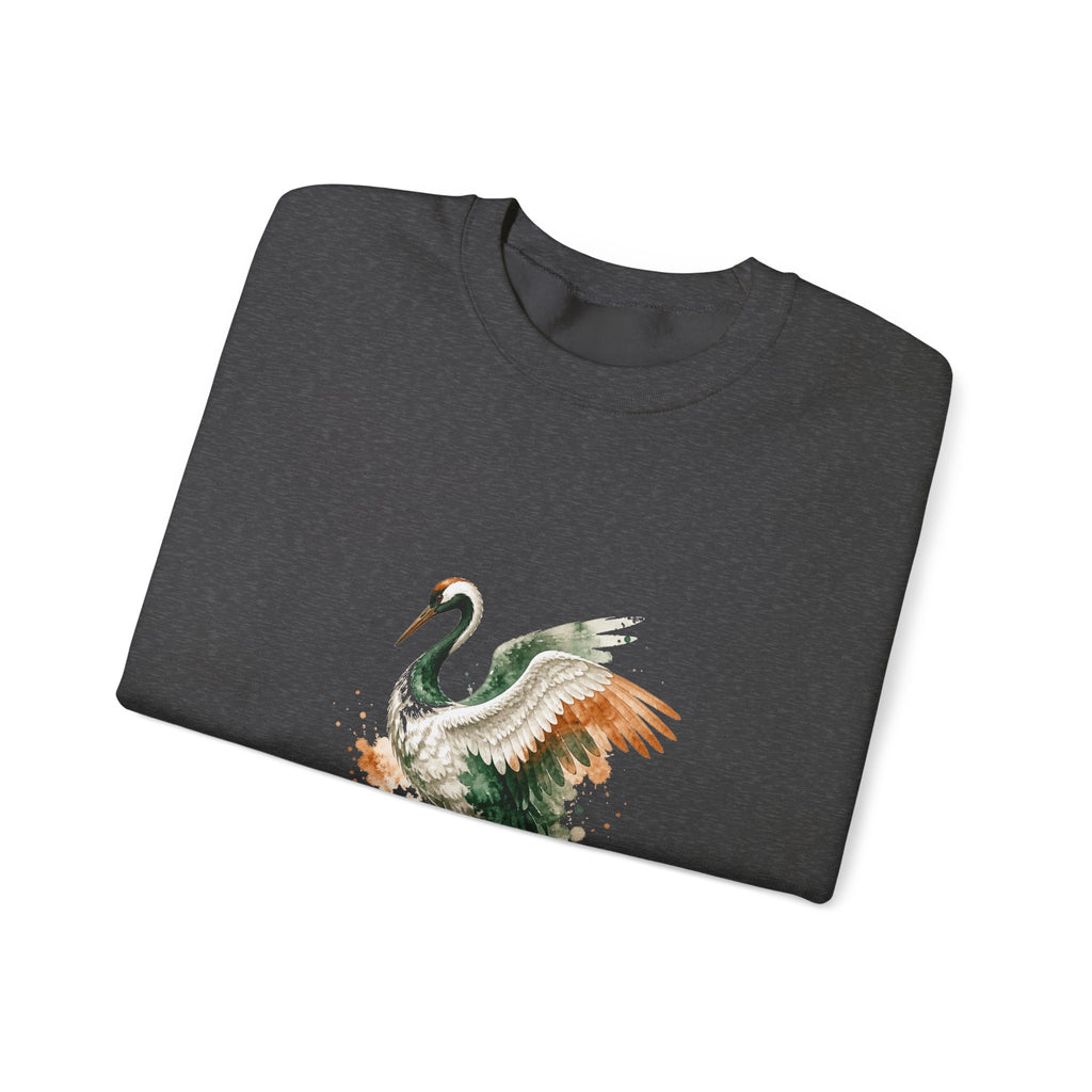 Matching Couple Sweatshirt - Tiger & Crane Matching Couple Premium Fleece Sweatshirt Watercolor Art His Hers Birthday Gift - Design B