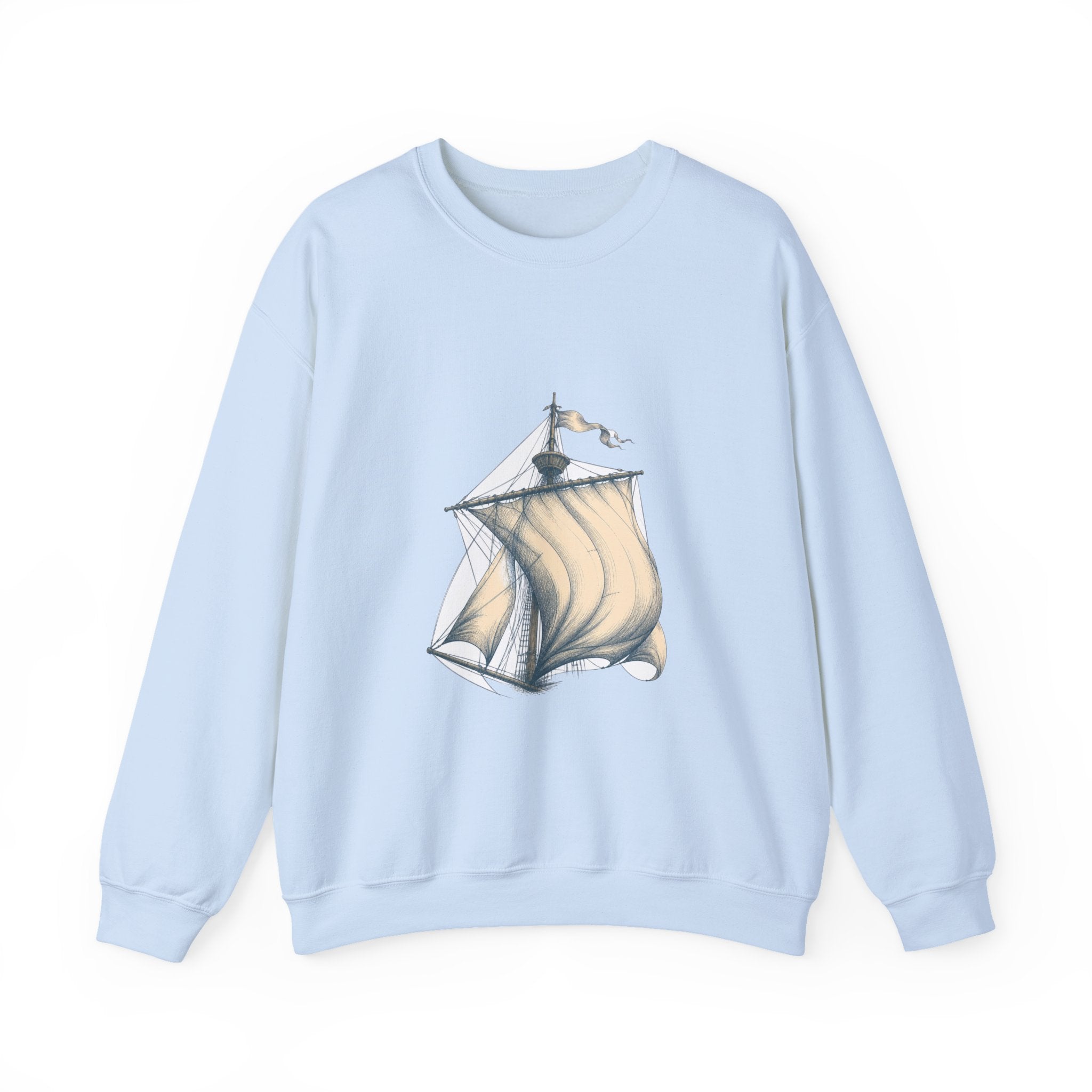 Matching Couple Sweatshirt - Anchor & Sail Matching Couple Comfort Colors Crew Hand-Drawn Art His Hers Anniversary Gift - Design B