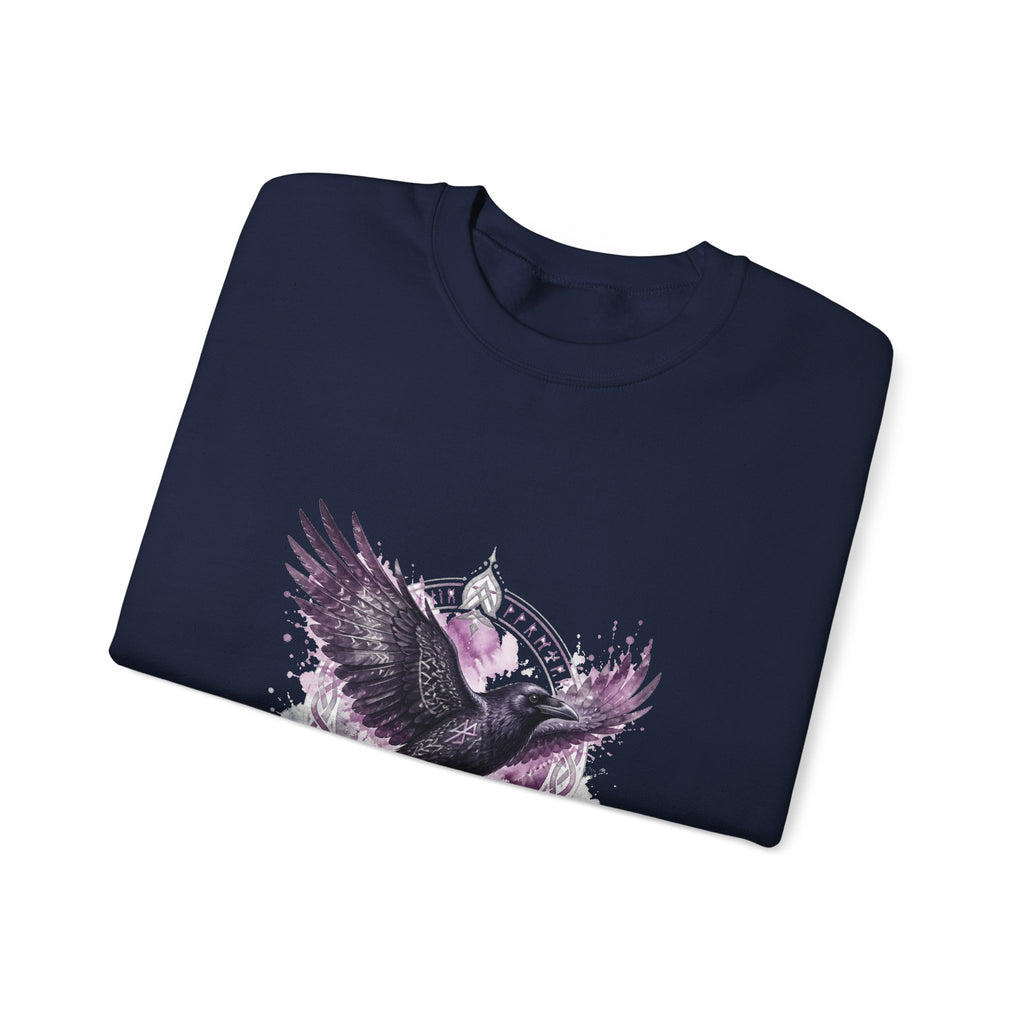 Matching Couple Sweatshirt - Huginn & Muninn Matching Couple Premium Fleece Sweatshirt Watercolor Art His Hers Birthday Gift - Design B