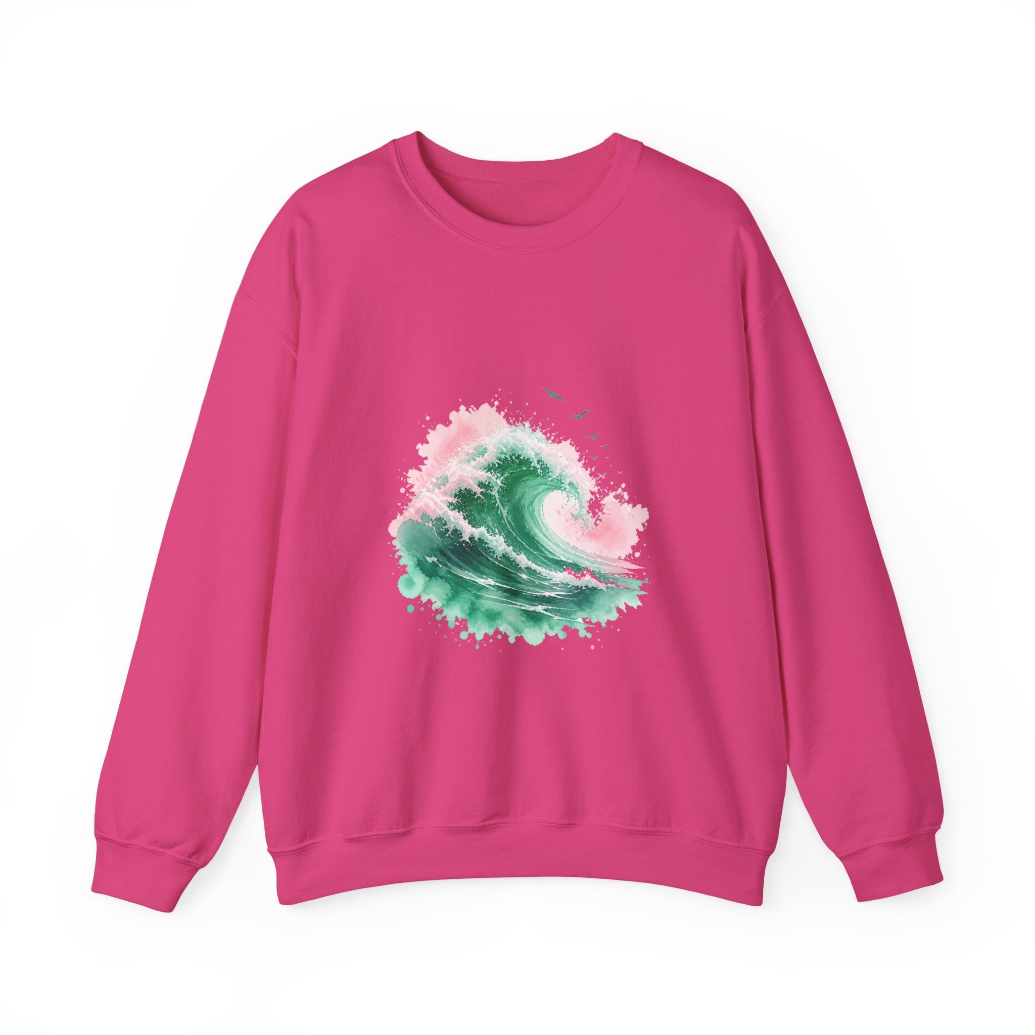 Matching Couple Sweatshirt - Mountain & Ocean Matching Couple Comfort Colors Crew Watercolor Art His Hers Birthday Gift - Design B