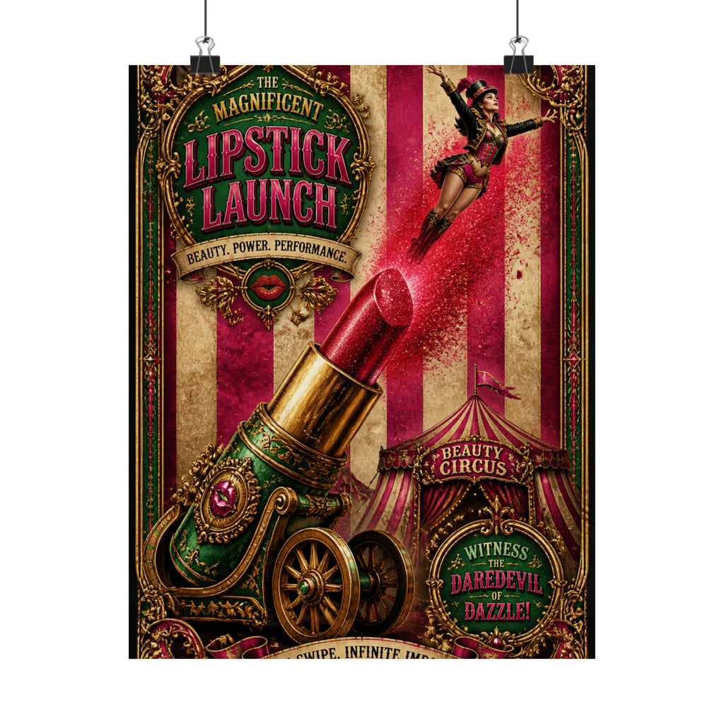 Lipstick Cannon Wall Art Poster 24×36 Baroque Studio Decor Maximalist Print
