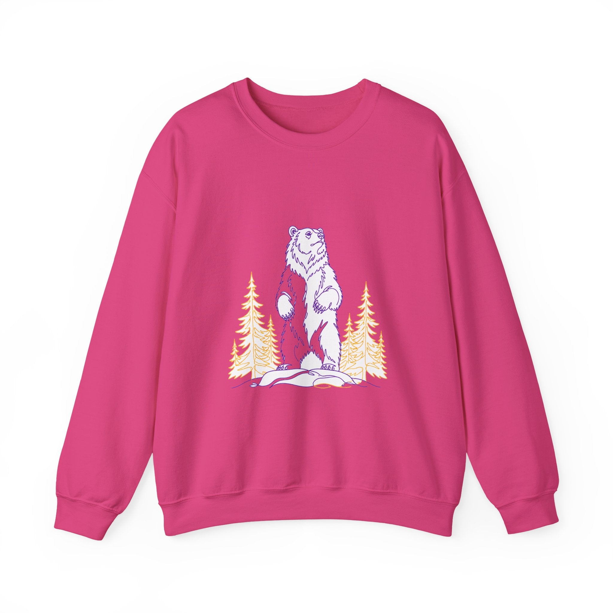 Matching Couple Sweatshirt - Bear & Deer Matching Couple Crewneck Sweatshirt Minimalist Art His Hers Valentine Gift - Design A