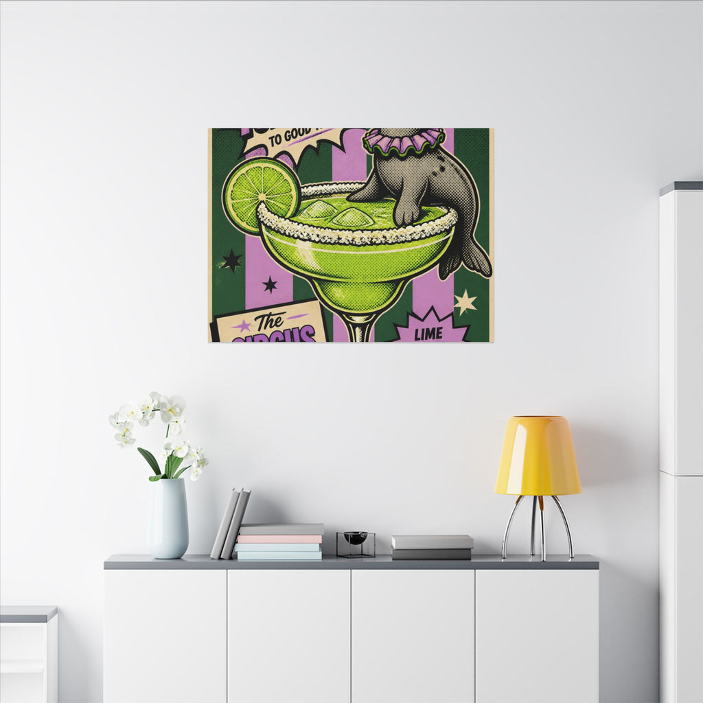 Margarita Balancing Seal Wall Art Canvas 16×20 Pop Art Living Room Decor Maximalist Print