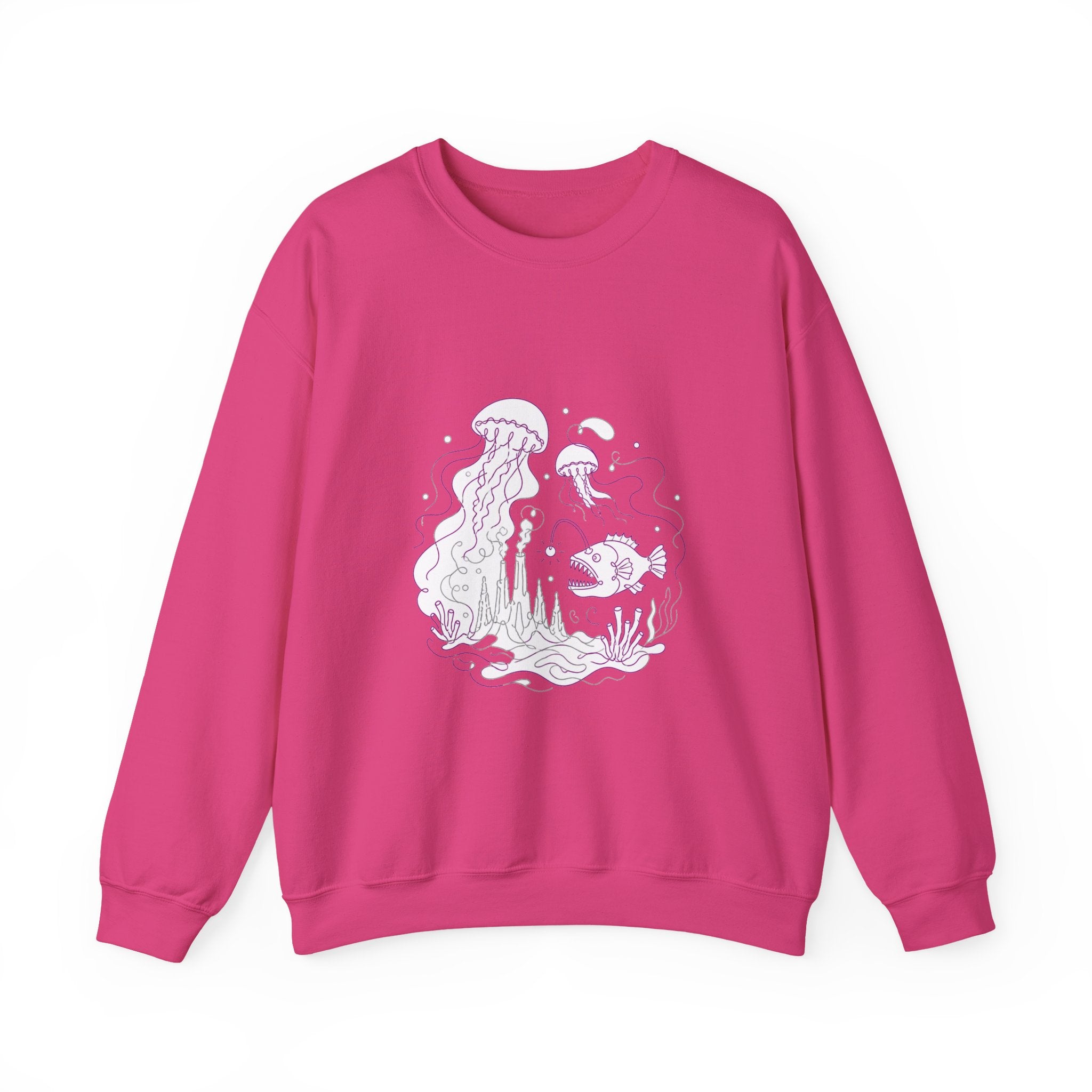 Matching Couple Sweatshirt - Coral Reef & Deep Sea Matching Couple Premium Fleece Sweatshirt Minimalist Art His Hers Christmas Gift - Design B