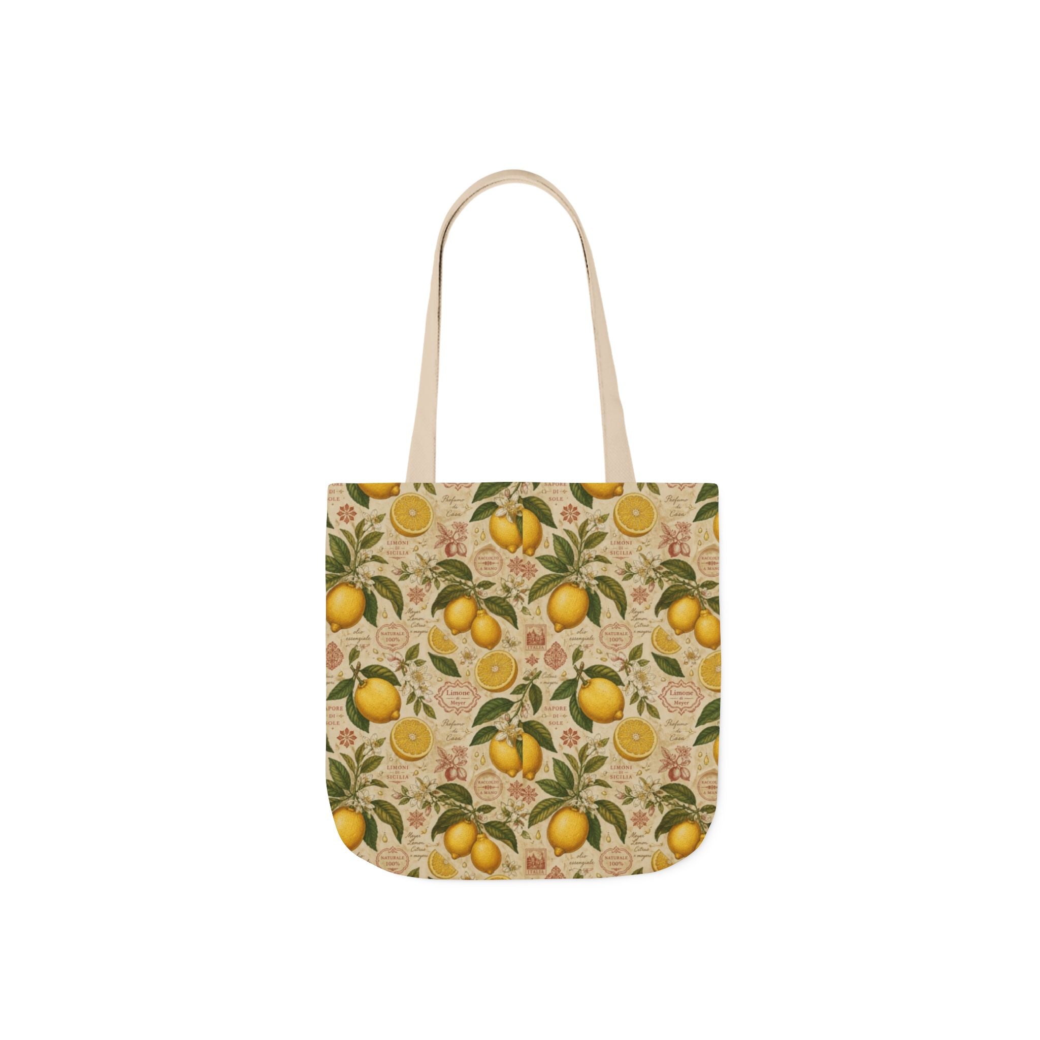 Meyer Lemons Canvas Tote Bag Mediterranean Kitchen Botanical Design Italian Cottagecore Gift