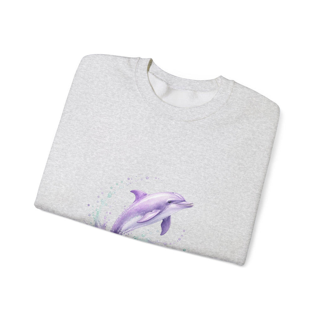 Matching Couple Sweatshirt - Shark & Dolphin Matching Couple Premium Fleece Sweatshirt Watercolor Art His Hers Birthday Gift - Design B