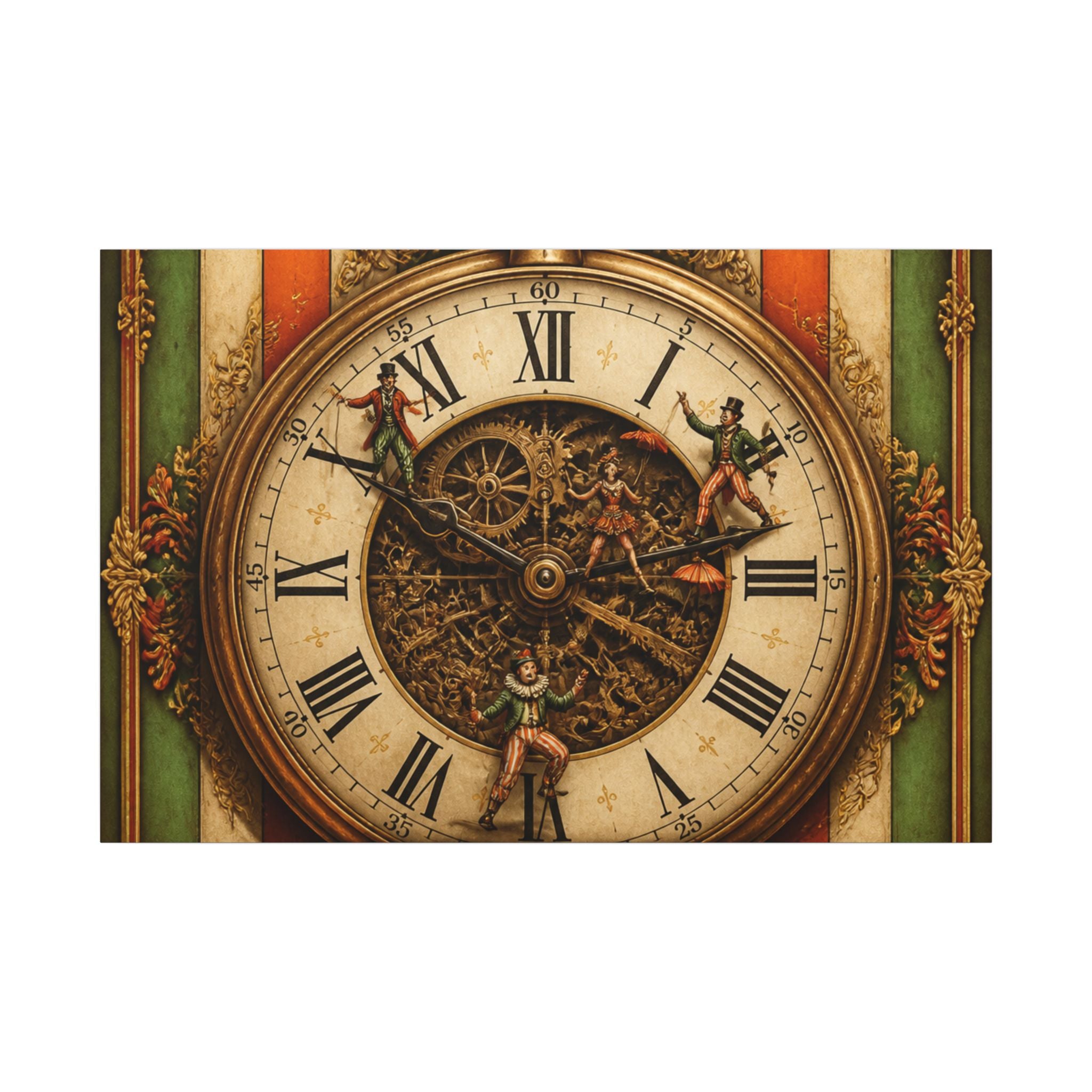 Pocket Watch Performers Wall Art Canvas 24×36 Baroque Studio Decor Maximalist Print
