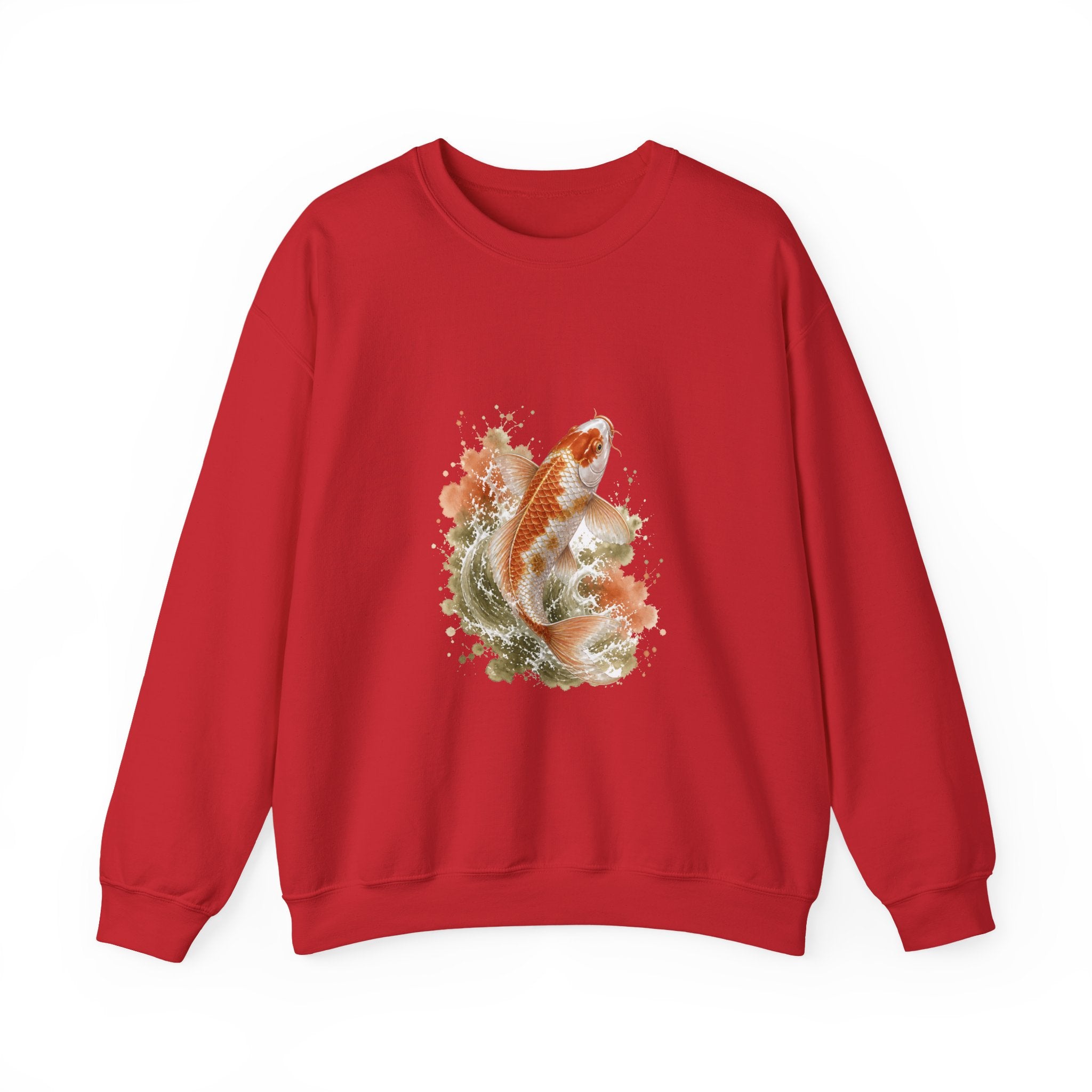 Matching Couple Sweatshirt - Koi Fish Yin Yang Matching Couple Comfort Colors Crew Watercolor Art His Hers Birthday Gift - Design A