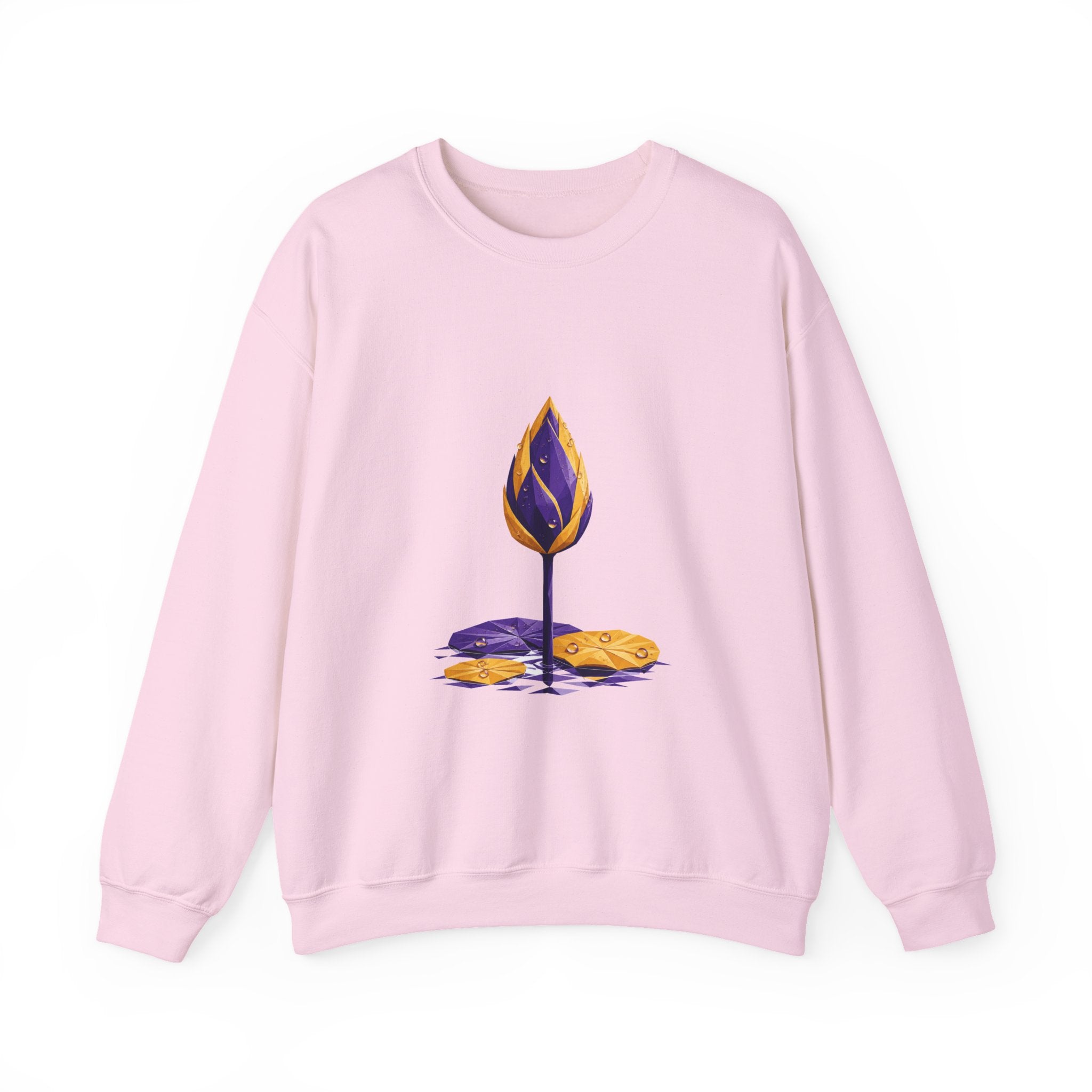 Matching Couple Sweatshirt - Open & Closed Lotus Matching Couple Comfort Colors Crew Geometric Art His Hers Love Gift - Design B